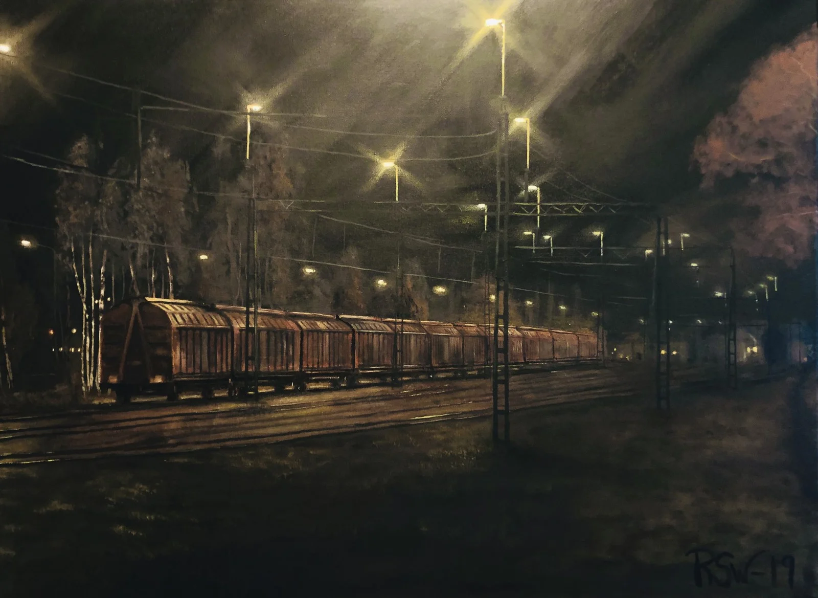 Oljemålning Vagnar Herrhagen av Robert Stålbro