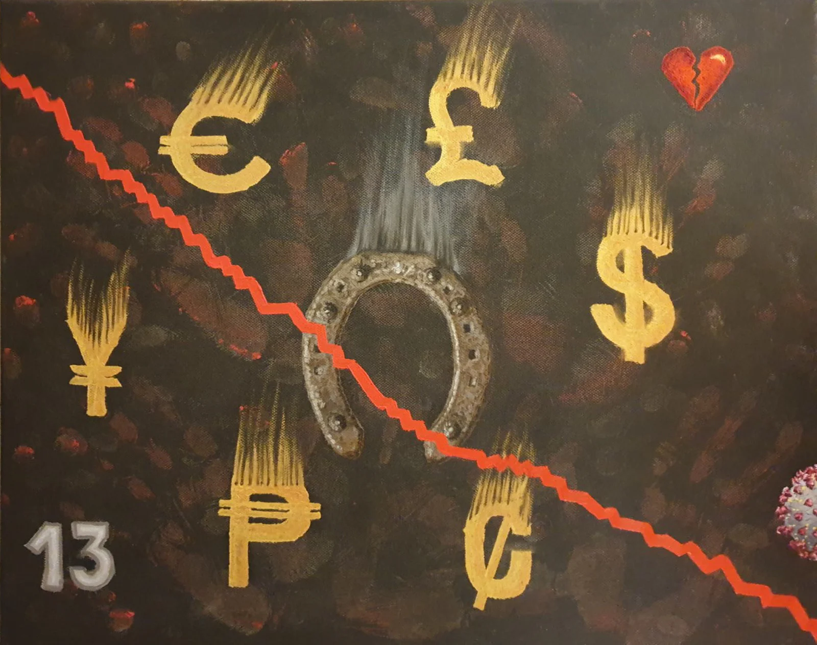 Oljemålning 67. Otur - Motgångar av Birgitta Pyykölä