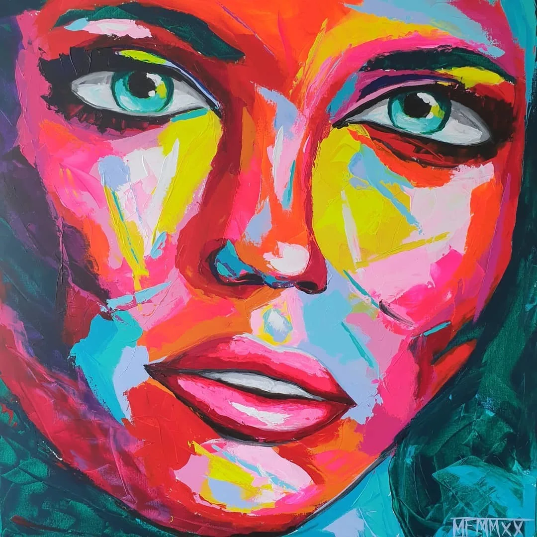 Akrylmålning Hanna av Mia Färm