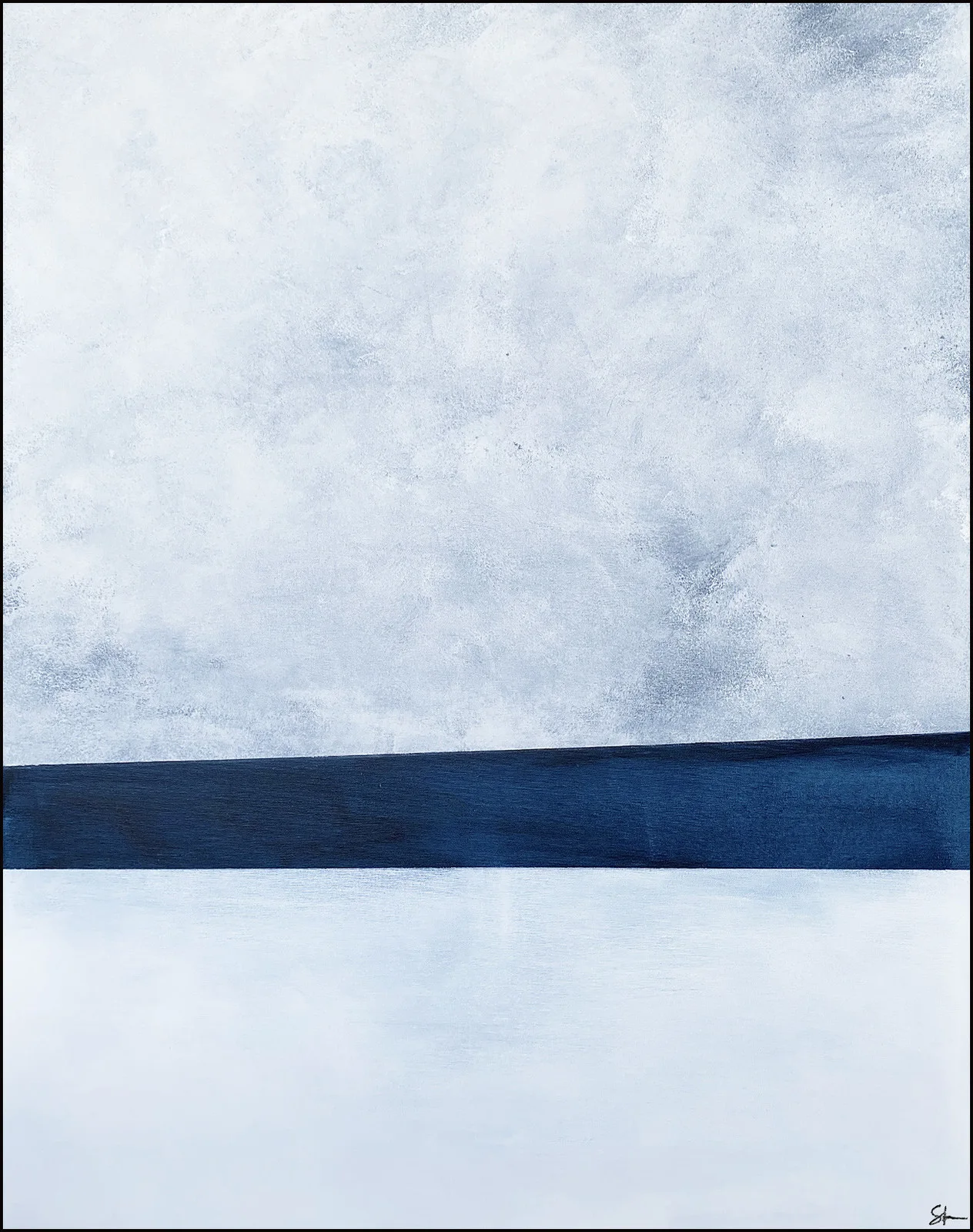 Akrylmålning No. 200504, White Day Horizon av Stellan Fine Art