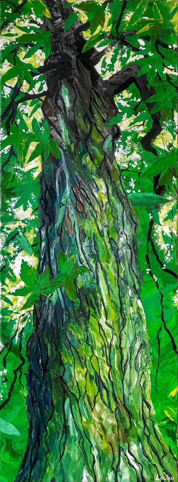 Akrylmålning Se upp! av Louise Östberg