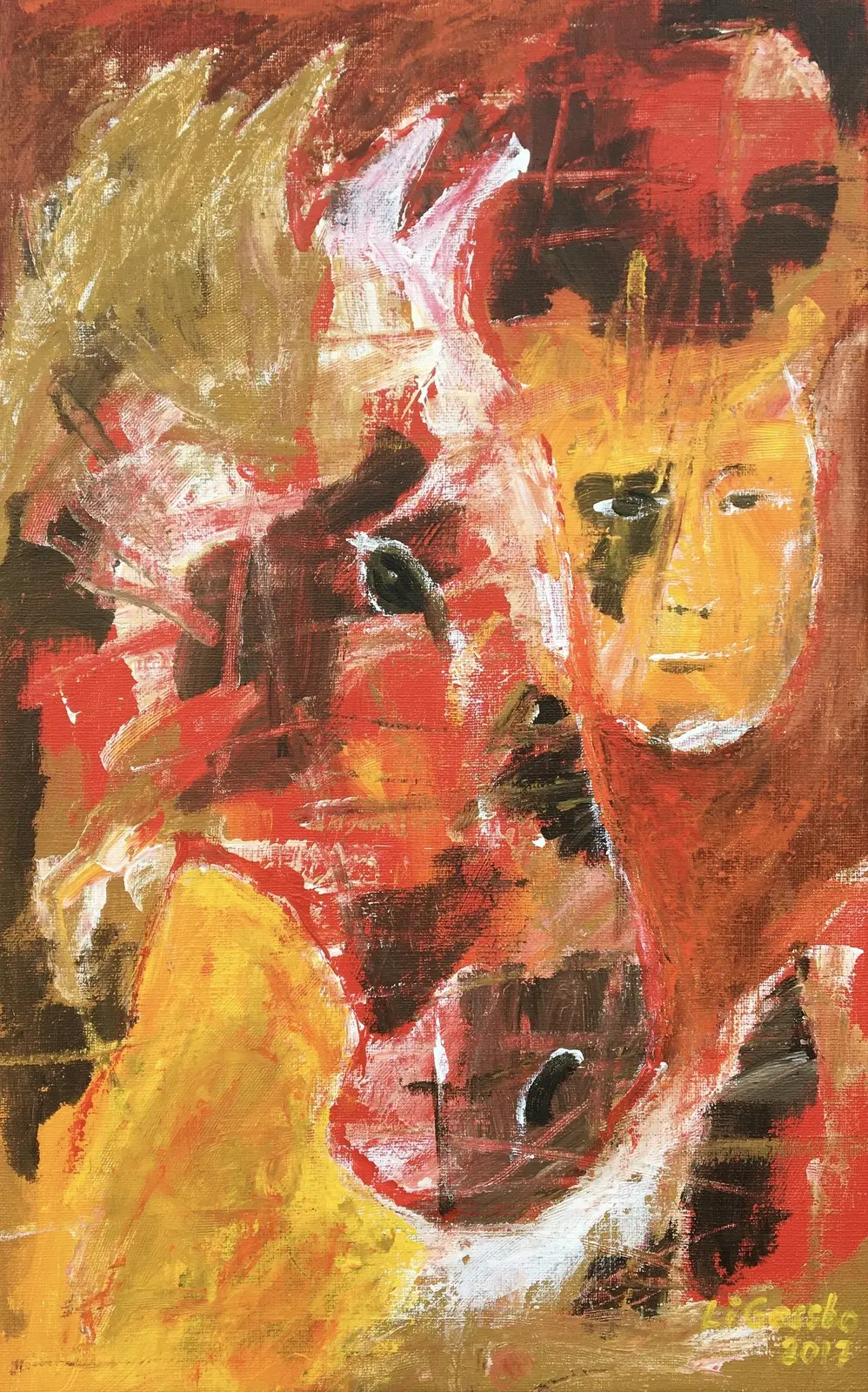 Akrylmålning Indian summer av Li Gessbo