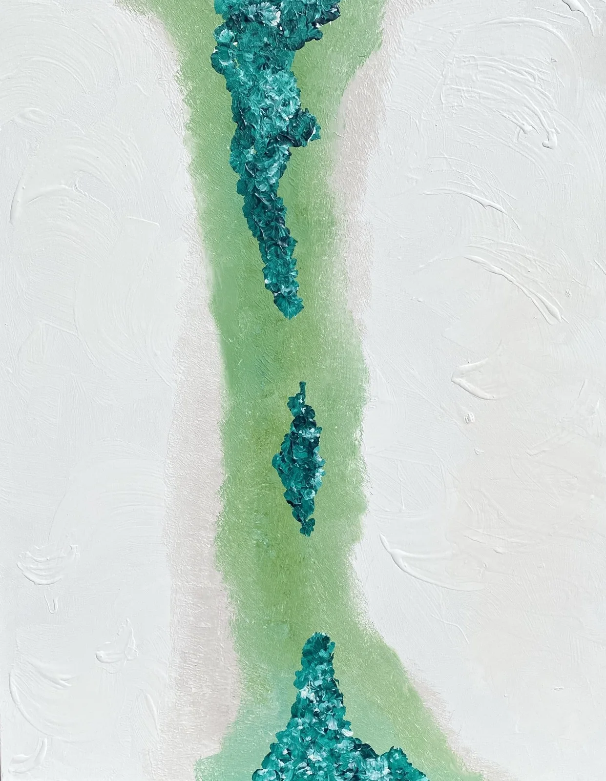 Akrylmålning The green lake av Michaela Lundin