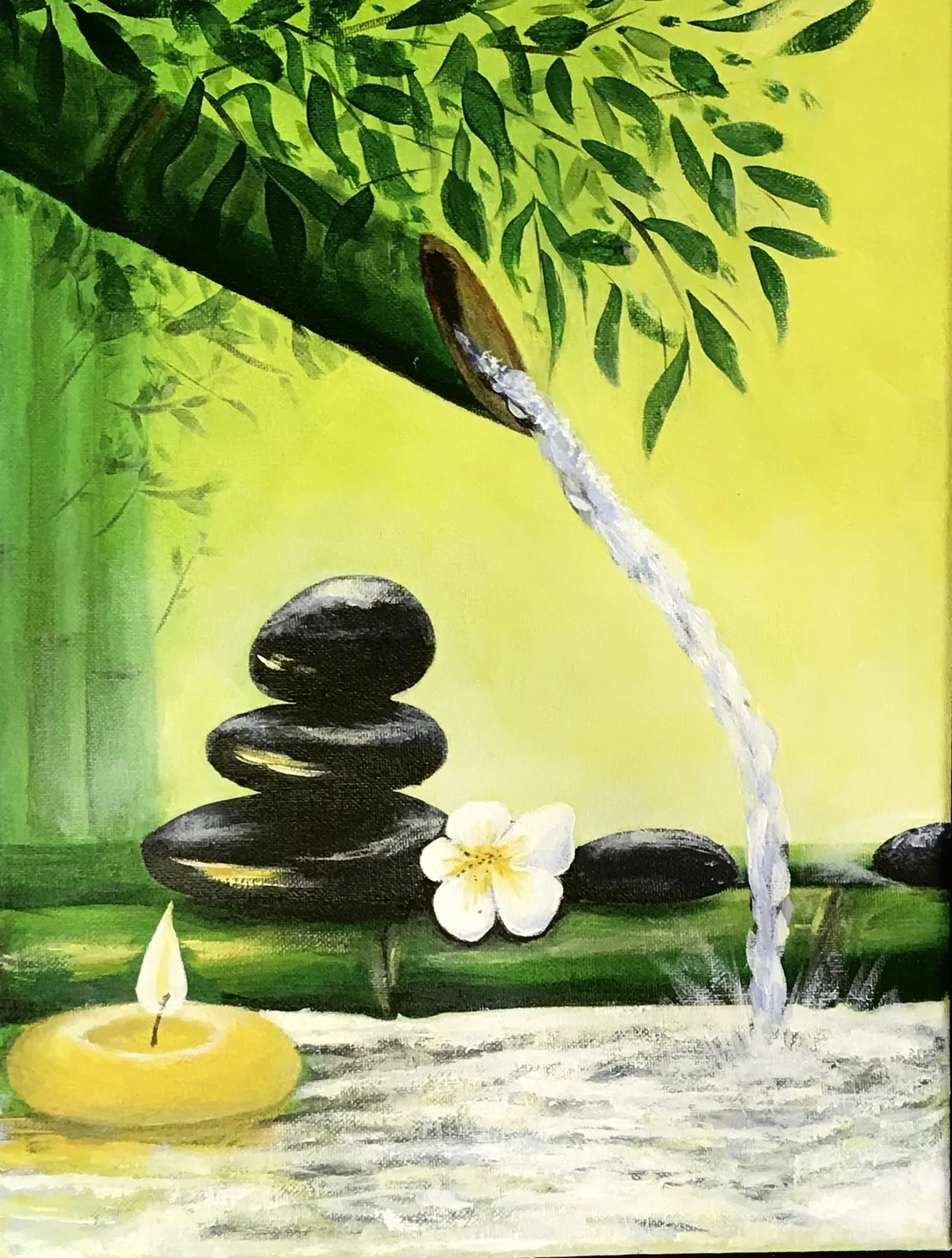 Akrylmålning Lugnet har lagt sig av Beata Ivarsson