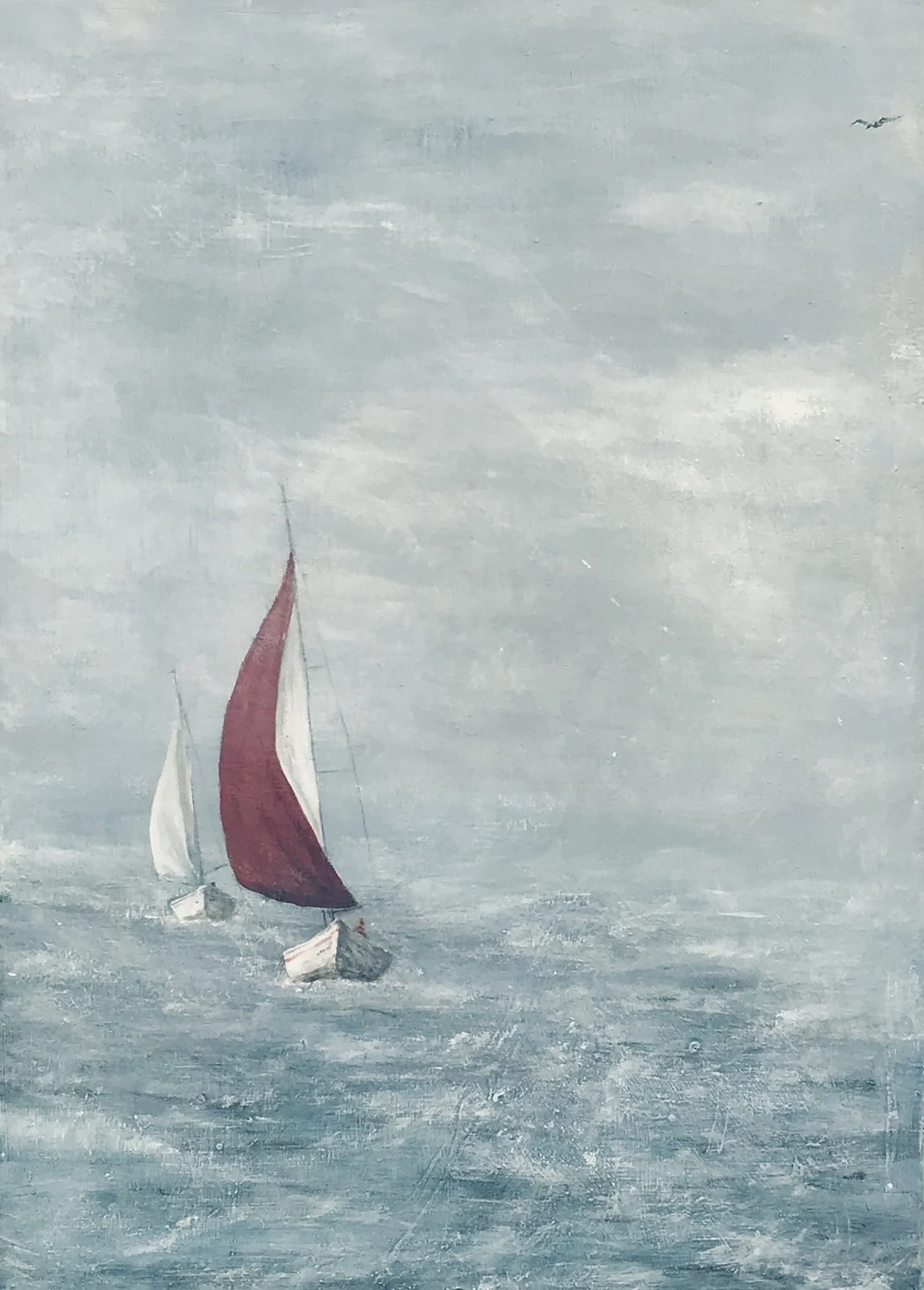 Akrylmålning Trevlig blåsdag av Beata Ivarsson