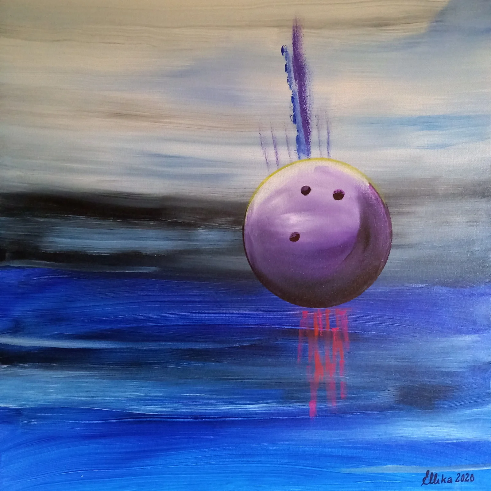 Akrylmålning Planilly av Ellinor Karlsson