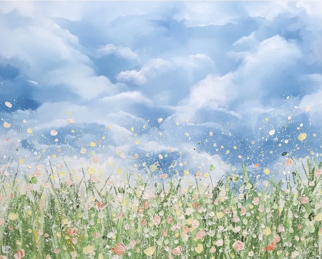 Akrylmålning SUMMER MEADOW IN SWEDEN 2550€ av Anna Artistockholm Brandt