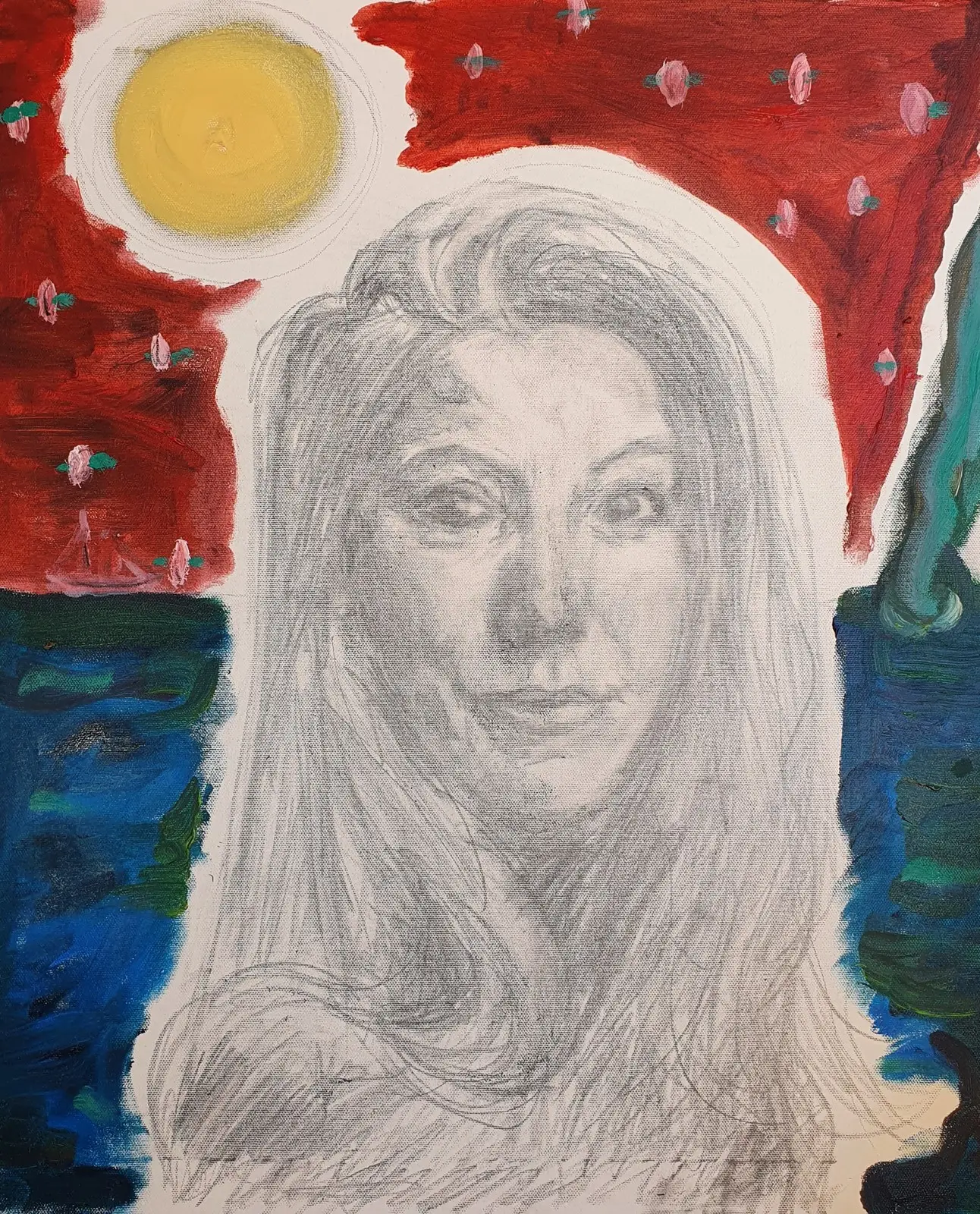 Himmelen gråter - Kim Wall in memoriam (ommålad) av Jens Flemister Åkesson
