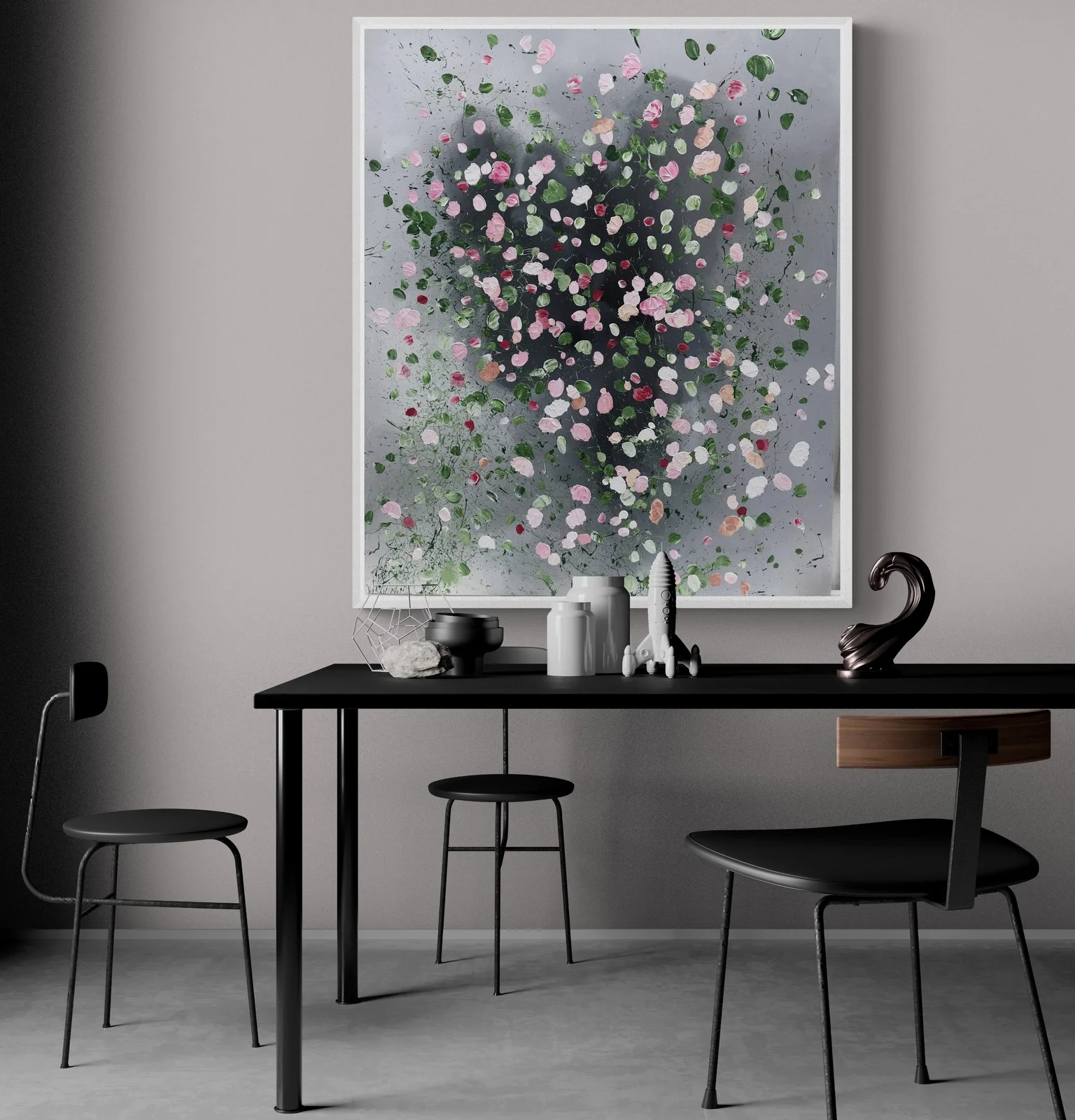 Akrylmålning NERO OPACO av Anna Artistockholm Brandt