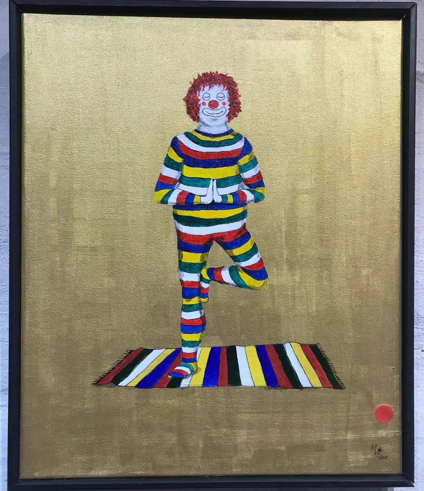 Akrylmålning Yogaclown av Marie Lindström