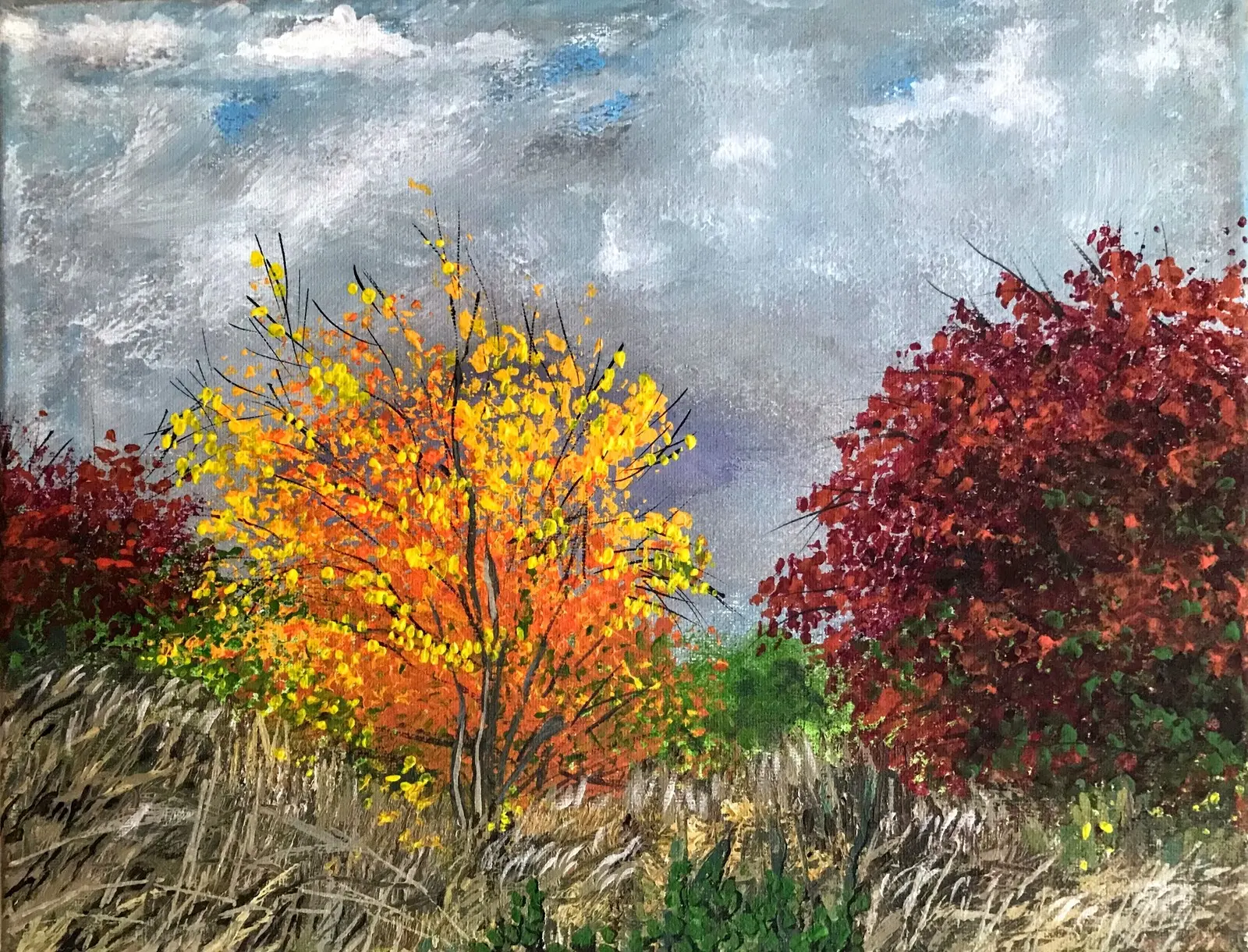 Akrylmålning Oktober av Louise Östberg