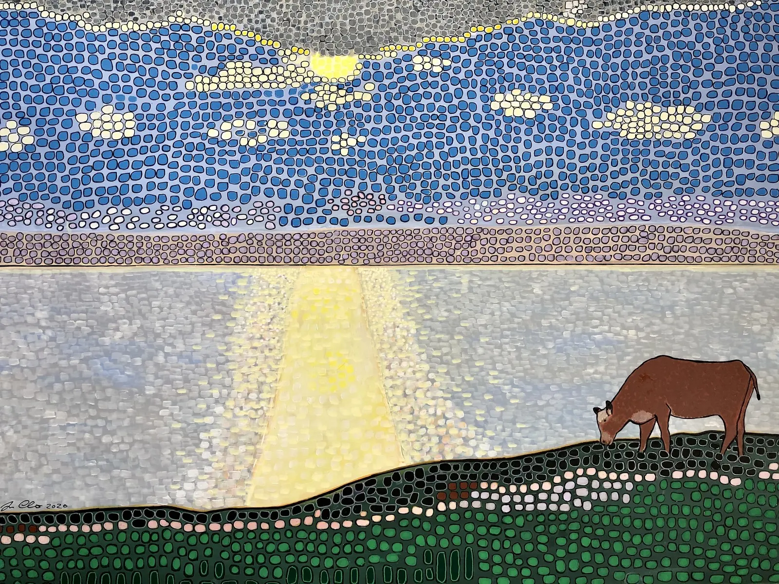 Akrylmålning Utsikt över Kåseberga av Vivianne Otsa