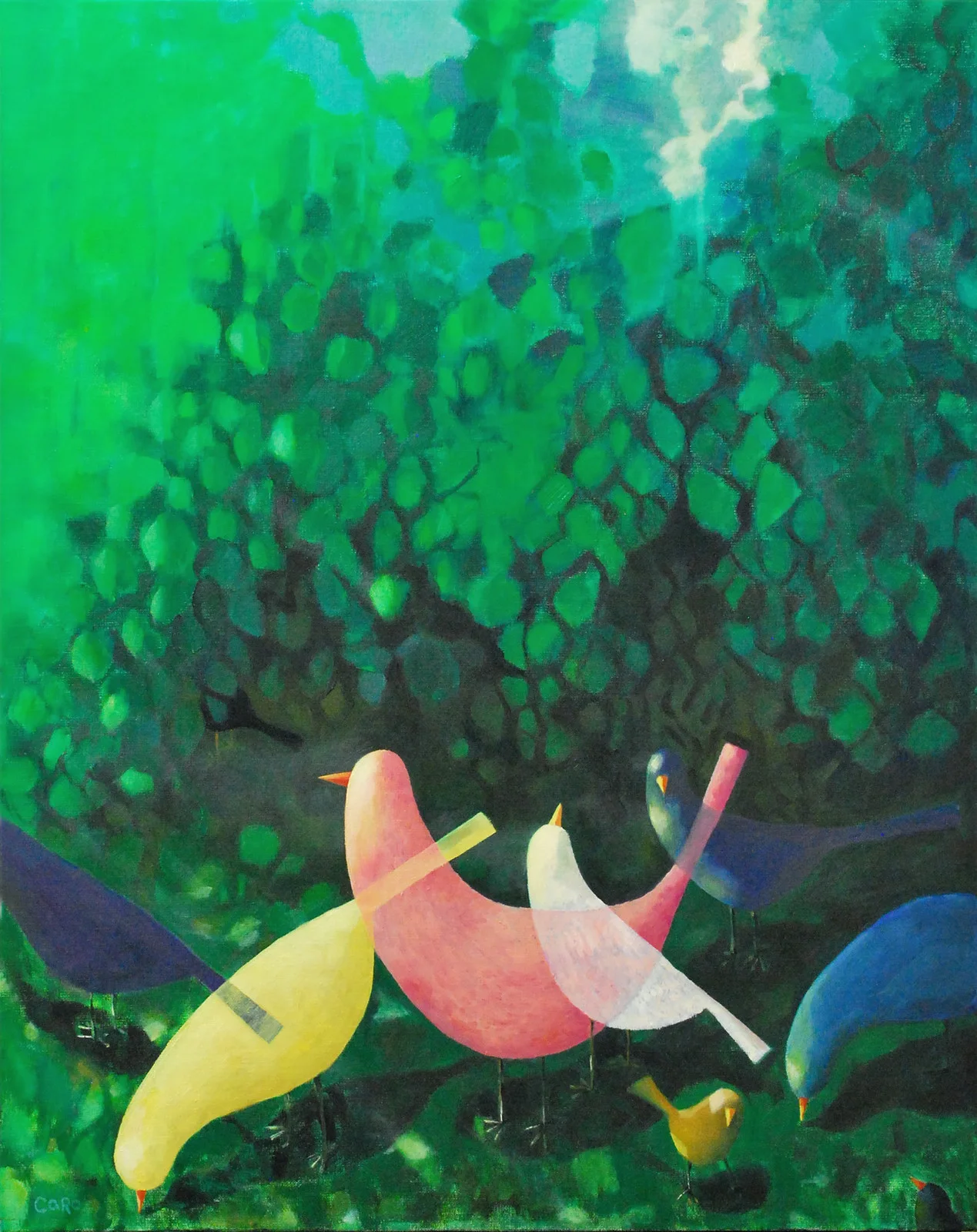 Oljemålning Pink Lady av Caroline Roberts