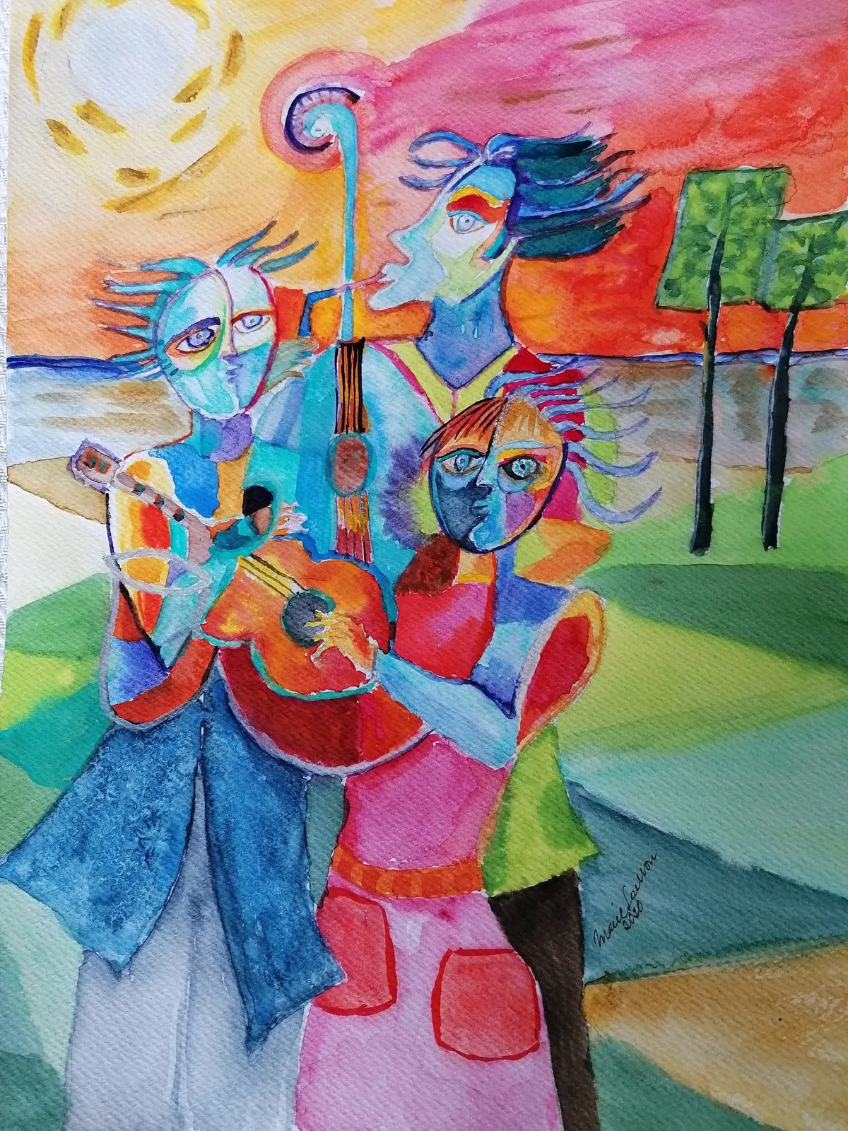 Akvarell Triad av Marie Larsson