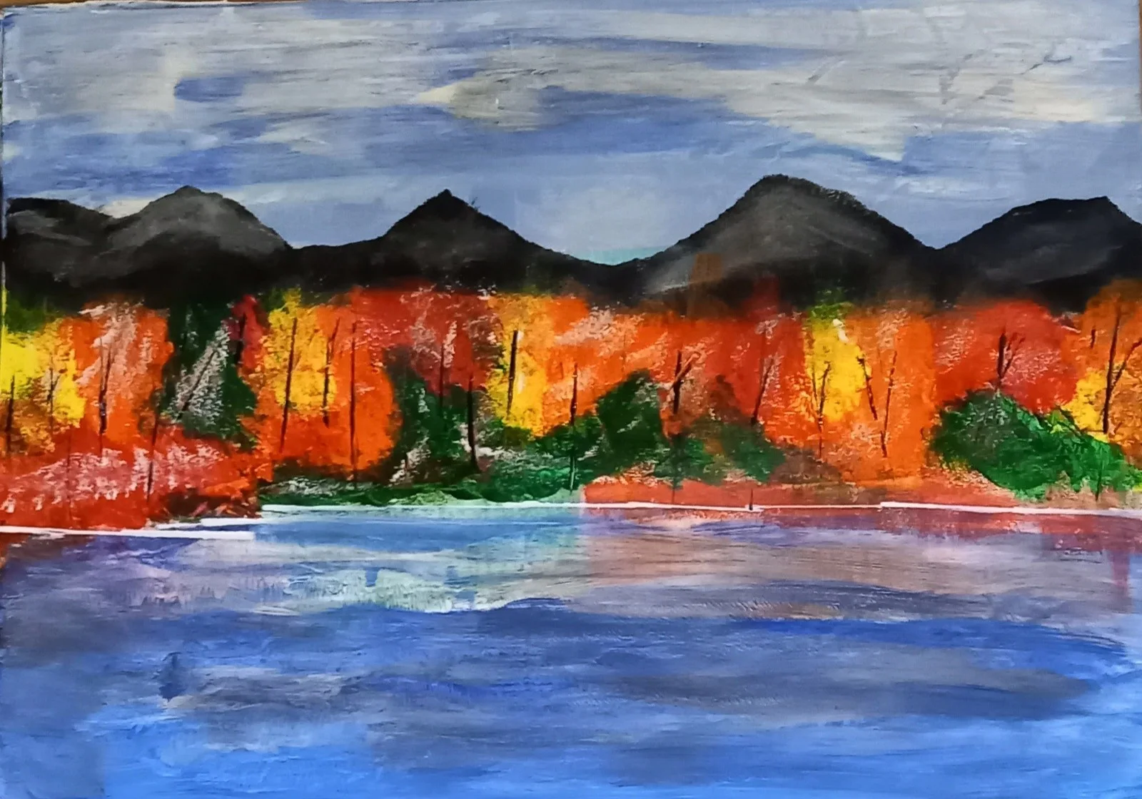 Akrylmålning Autumn colors av Ellinor Karlsson