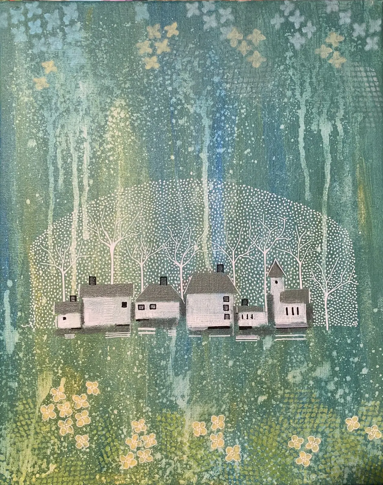 Akrylmålning av Berit Norrbelius Lindberg