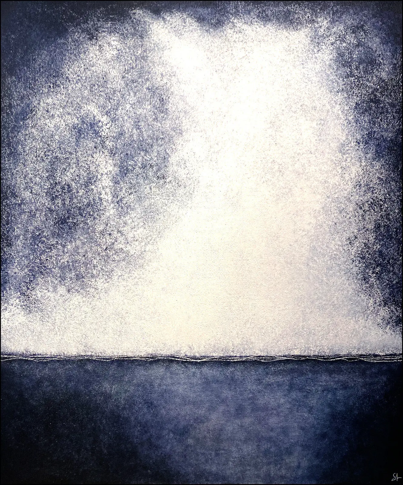 Akrylmålning No. 201102, Paynes Gray Horizon av Stellan Fine Art