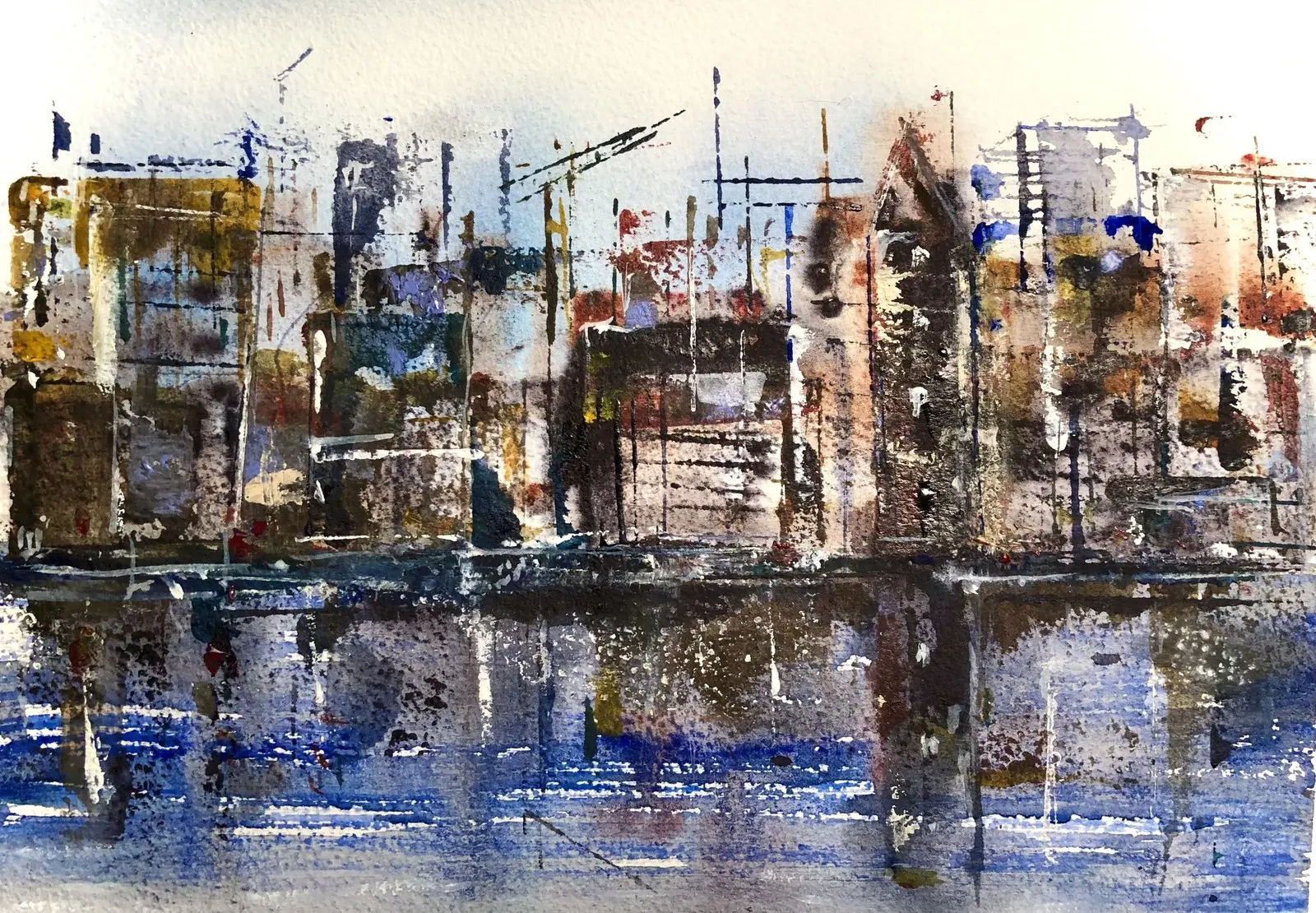 Akvarell Cityscape av Tomas Holm