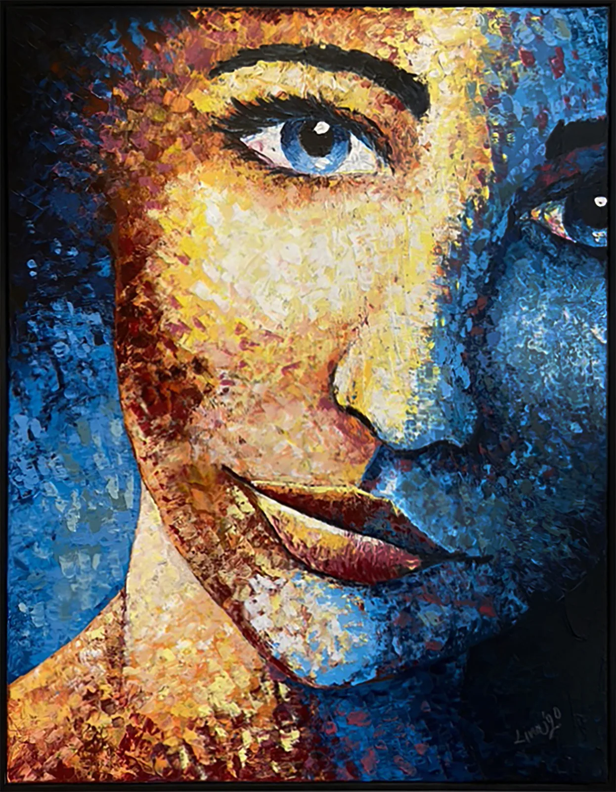 Akrylmålning Abstract Portrait no.a2020 av Lina Berlin