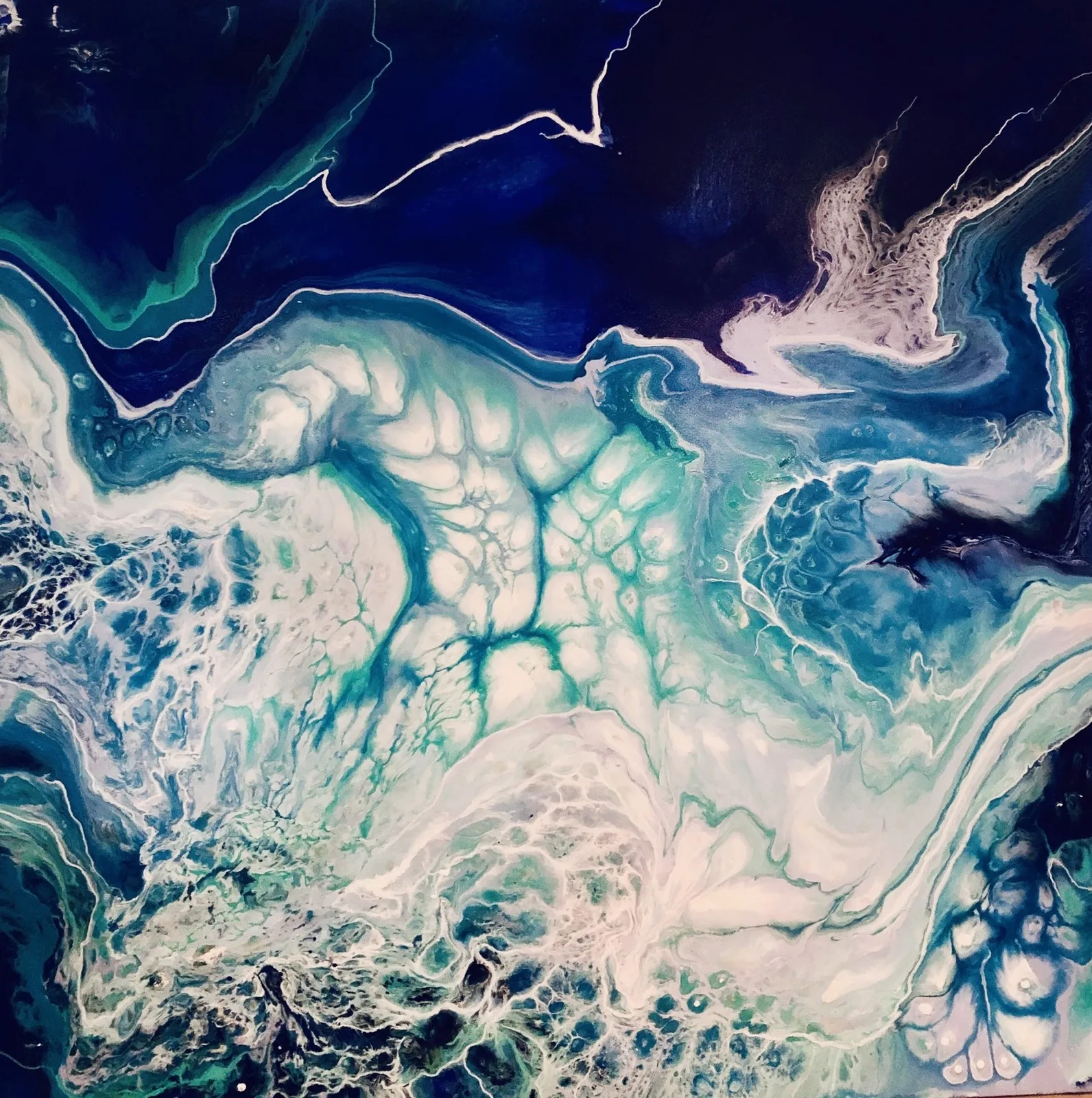 Akrylmålning Fluid Art VI - Ocean II- the storm av M. A.