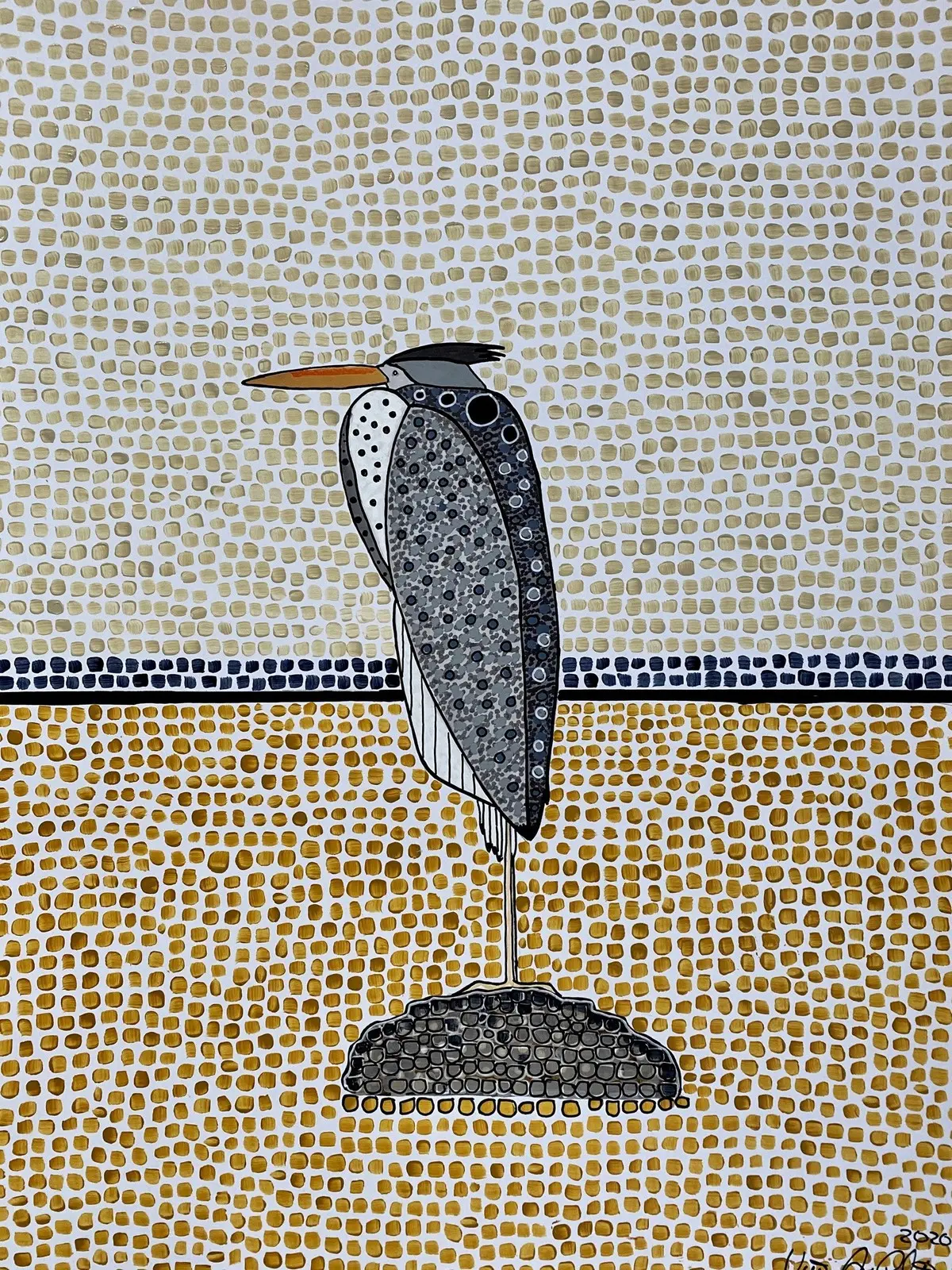 Akrylmålning Fun bird II av Vivianne Otsa