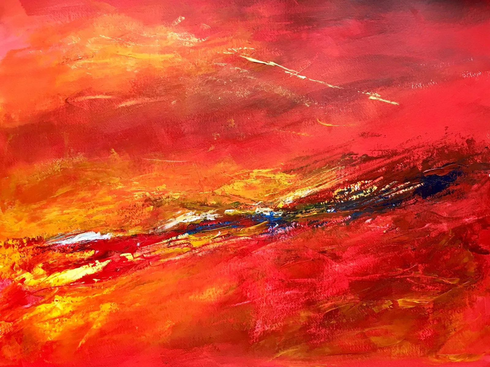 Akrylmålning Röd jord av Gunilla Tuvin