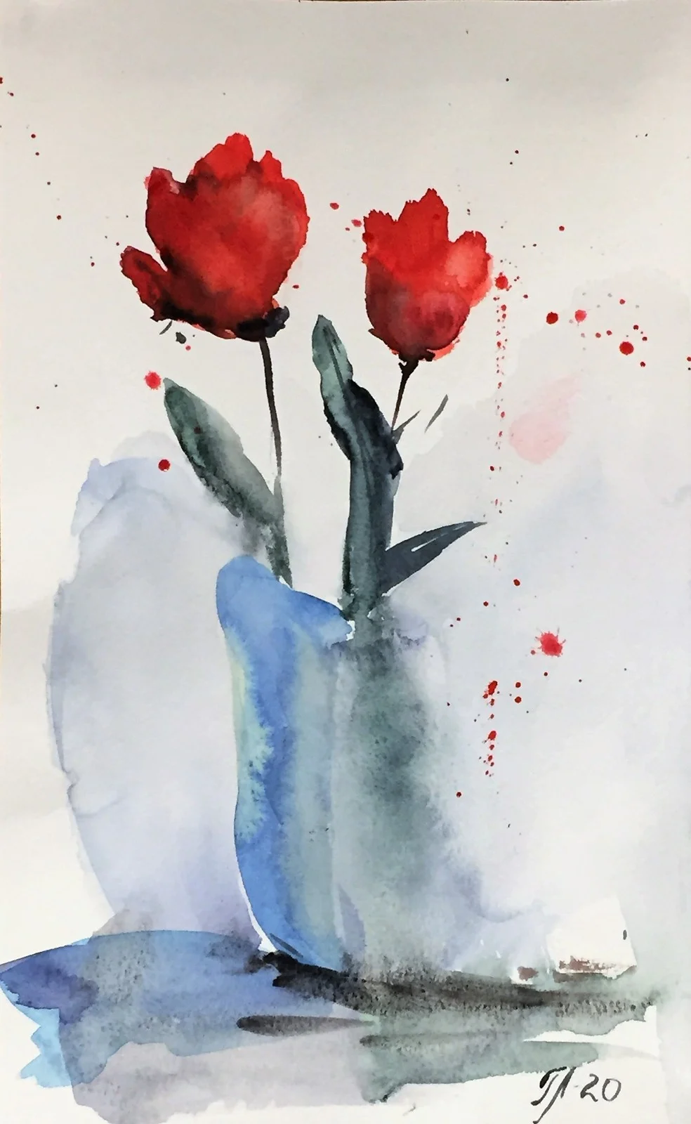 Akvarell A couple av Tanya Lundmark
