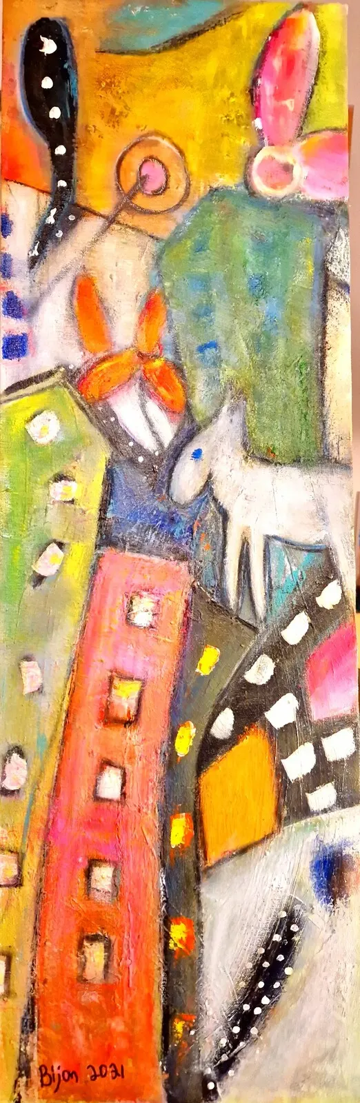 Akrylmålning No titel av Birgitta Jonsson Bijon Art