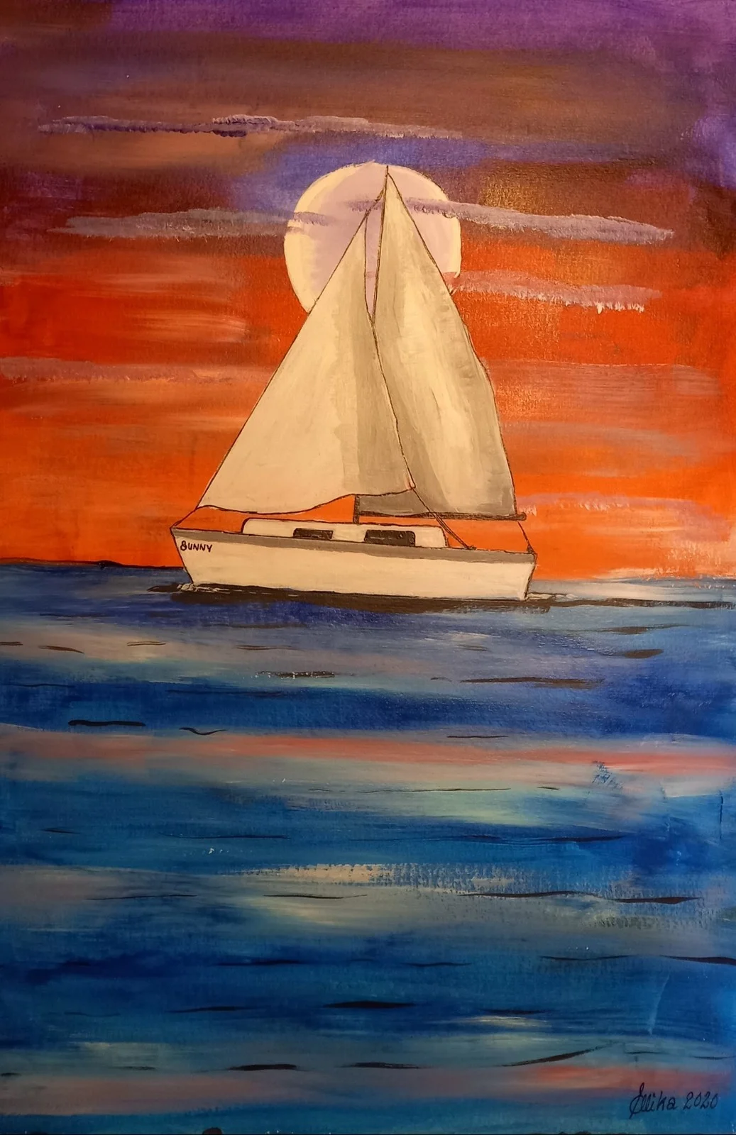 Akrylmålning Sunny av Ellinor Karlsson