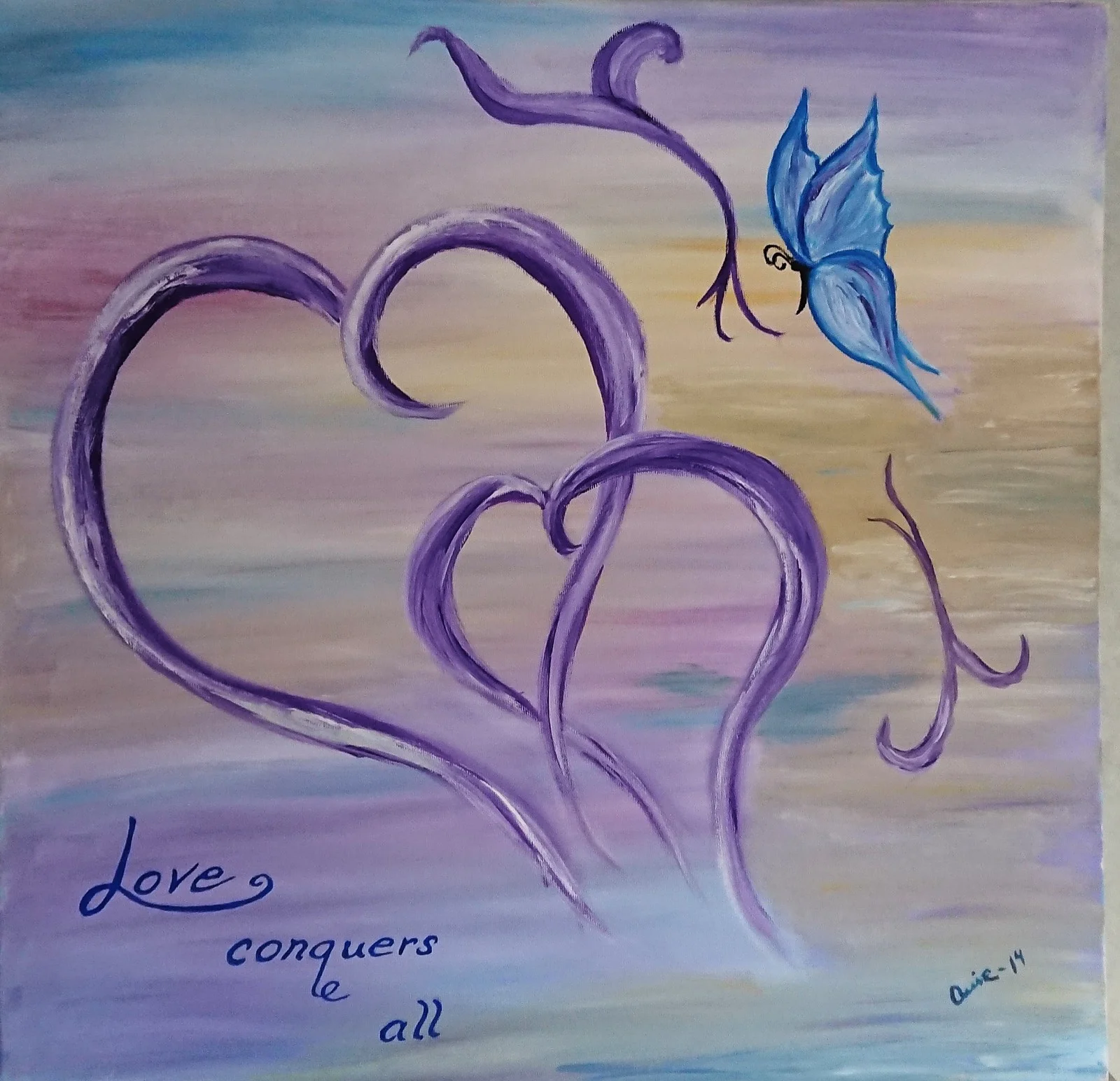 Oljemålning Love conquers all av Amie Norrman Söderman
