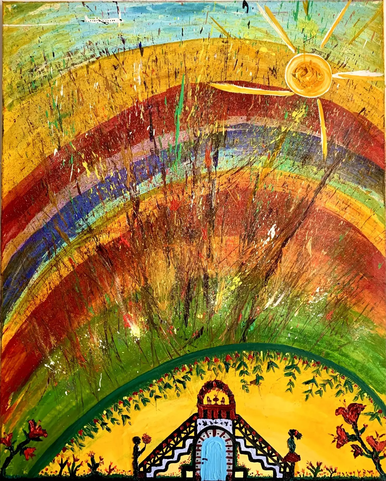 Oljemålning Let’s Fly Away av Julian Yalda