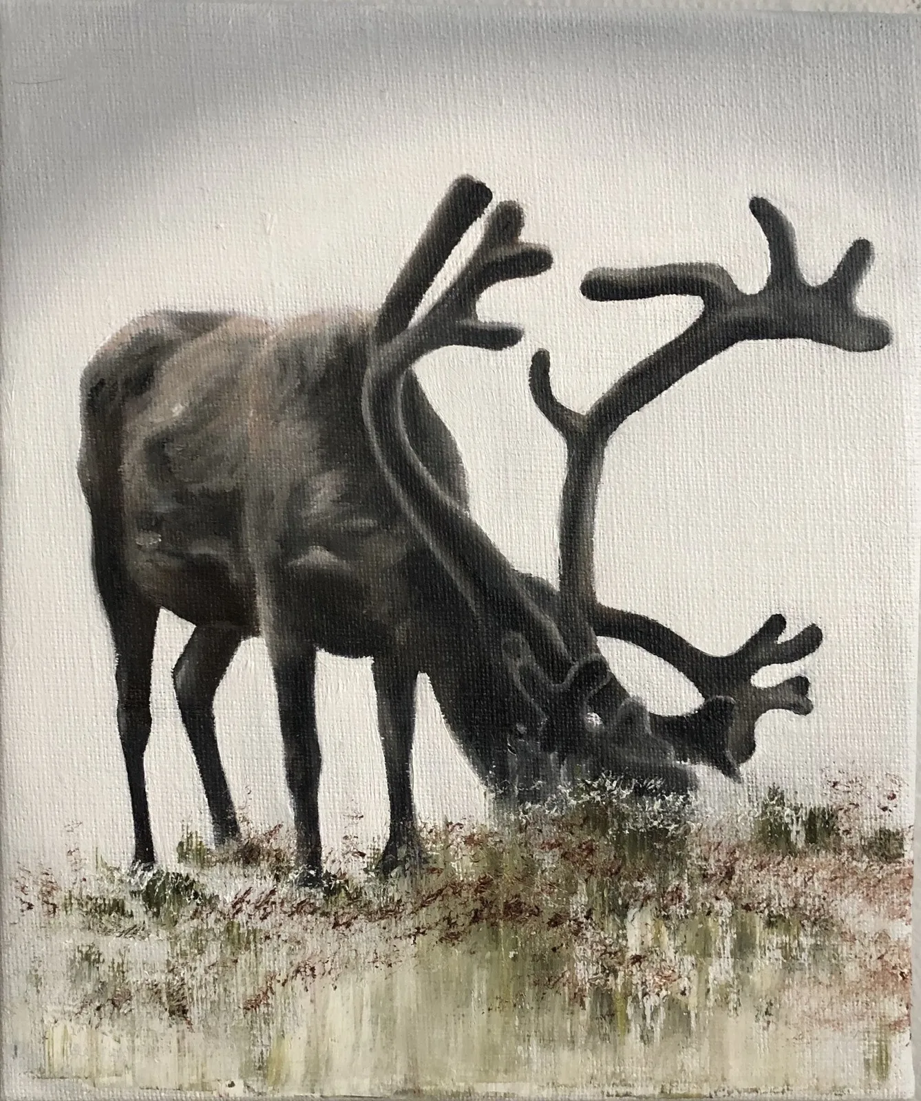 Oljemålning Renbete I av Sofia Ohlsén