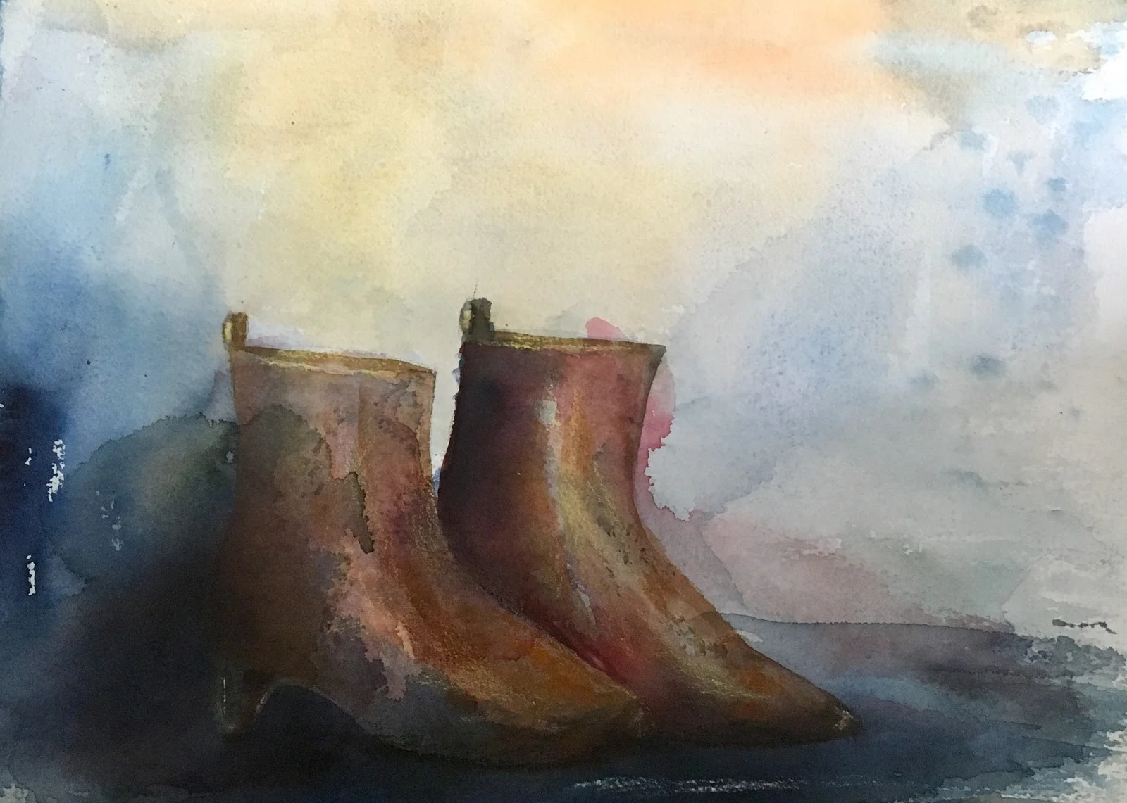 Akvarell These boots are made for walking av Gunilla Tuvin