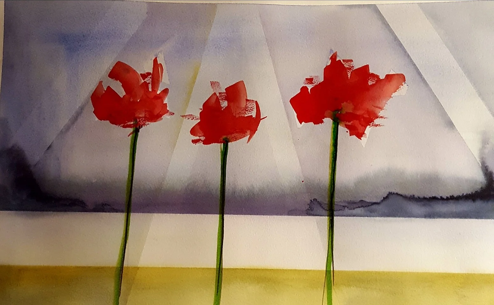 Akvarell Papaver av Åsa Edlund
