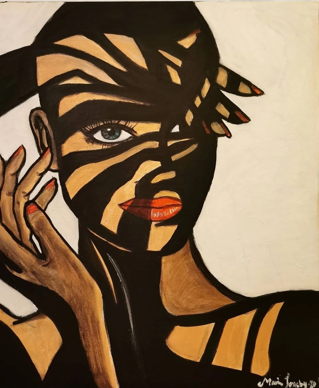 Akrylmålning In The shadow. av Maria Joneby