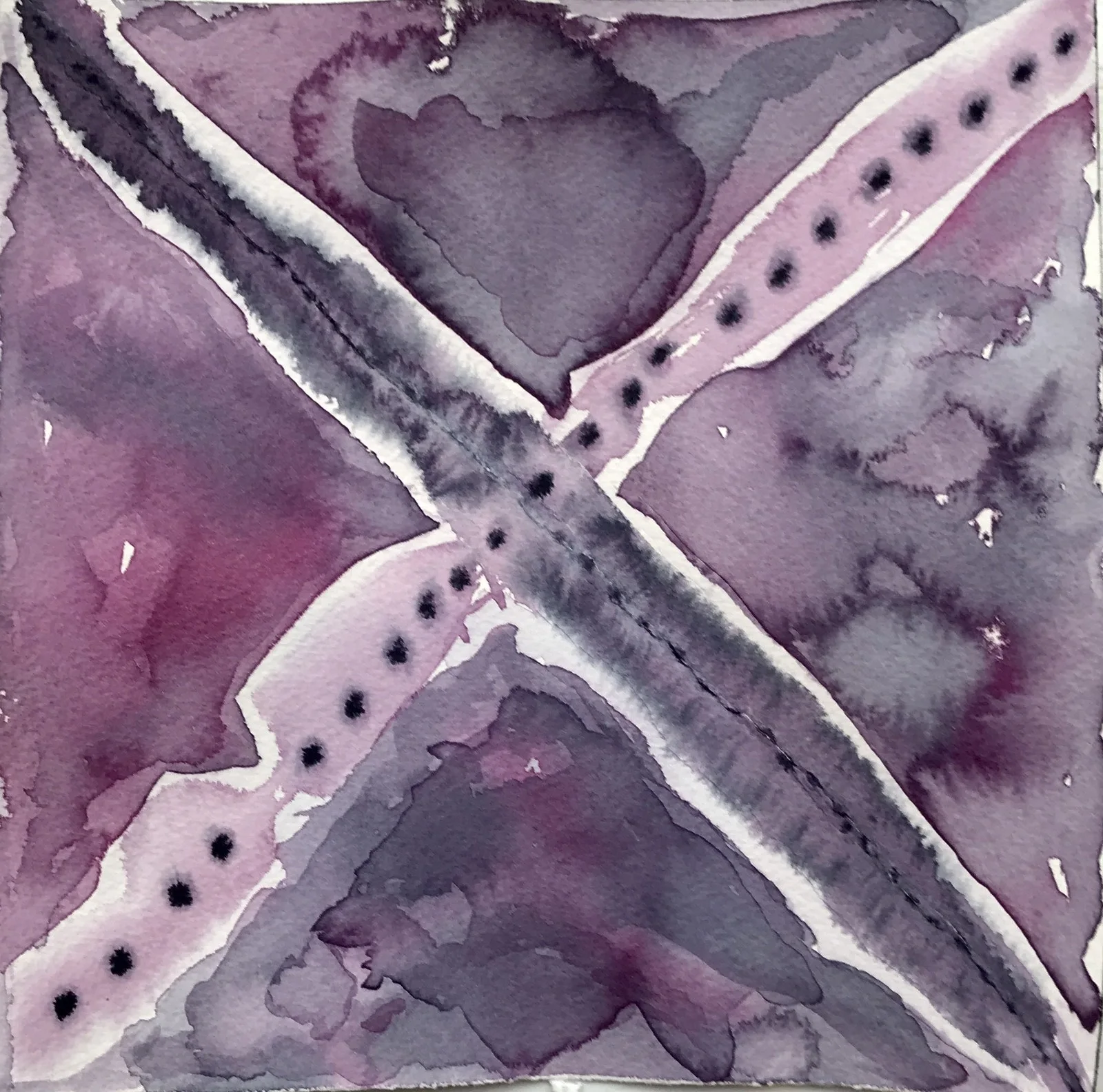 Akvarell Purple Fantasy av Lena Sjöberg