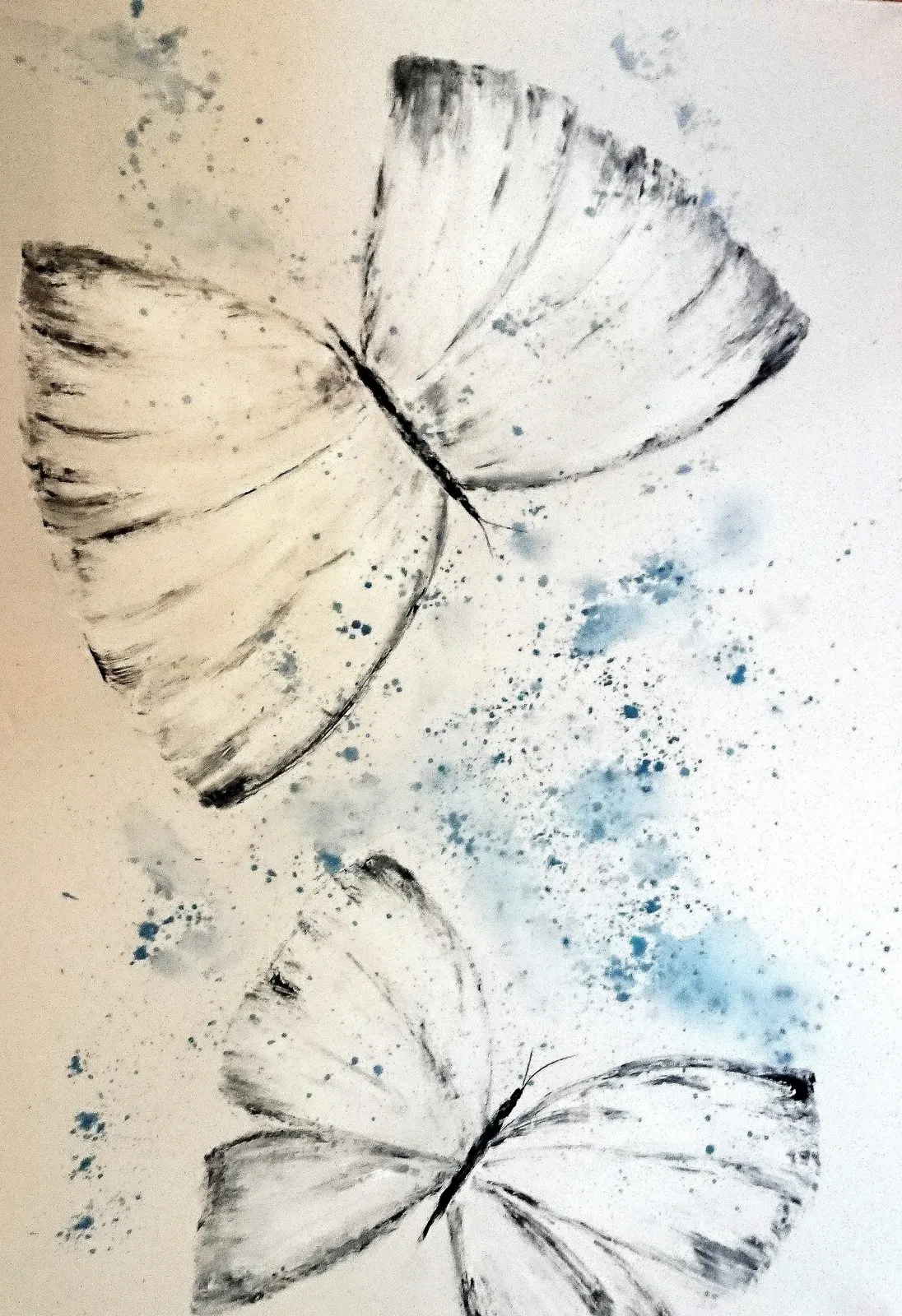 Akrylmålning Butterflies By Amie, Blue av Amie Norrman Söderman