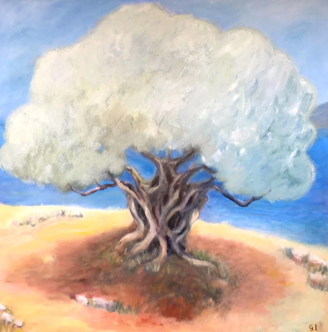 Oljemålning Oliva femina aeterna I av Gunilla Iversen