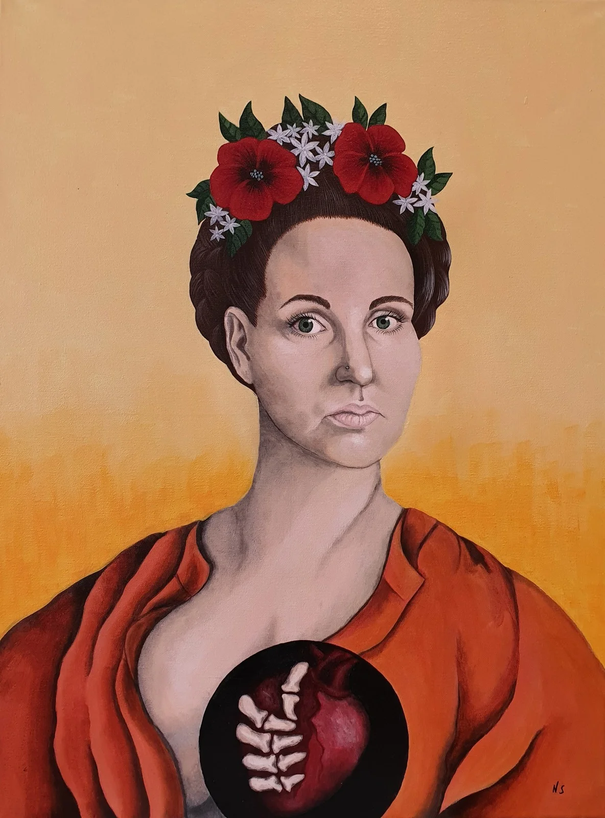 Akrylmålning Frida and I / Viva la Frida av Nina Storm