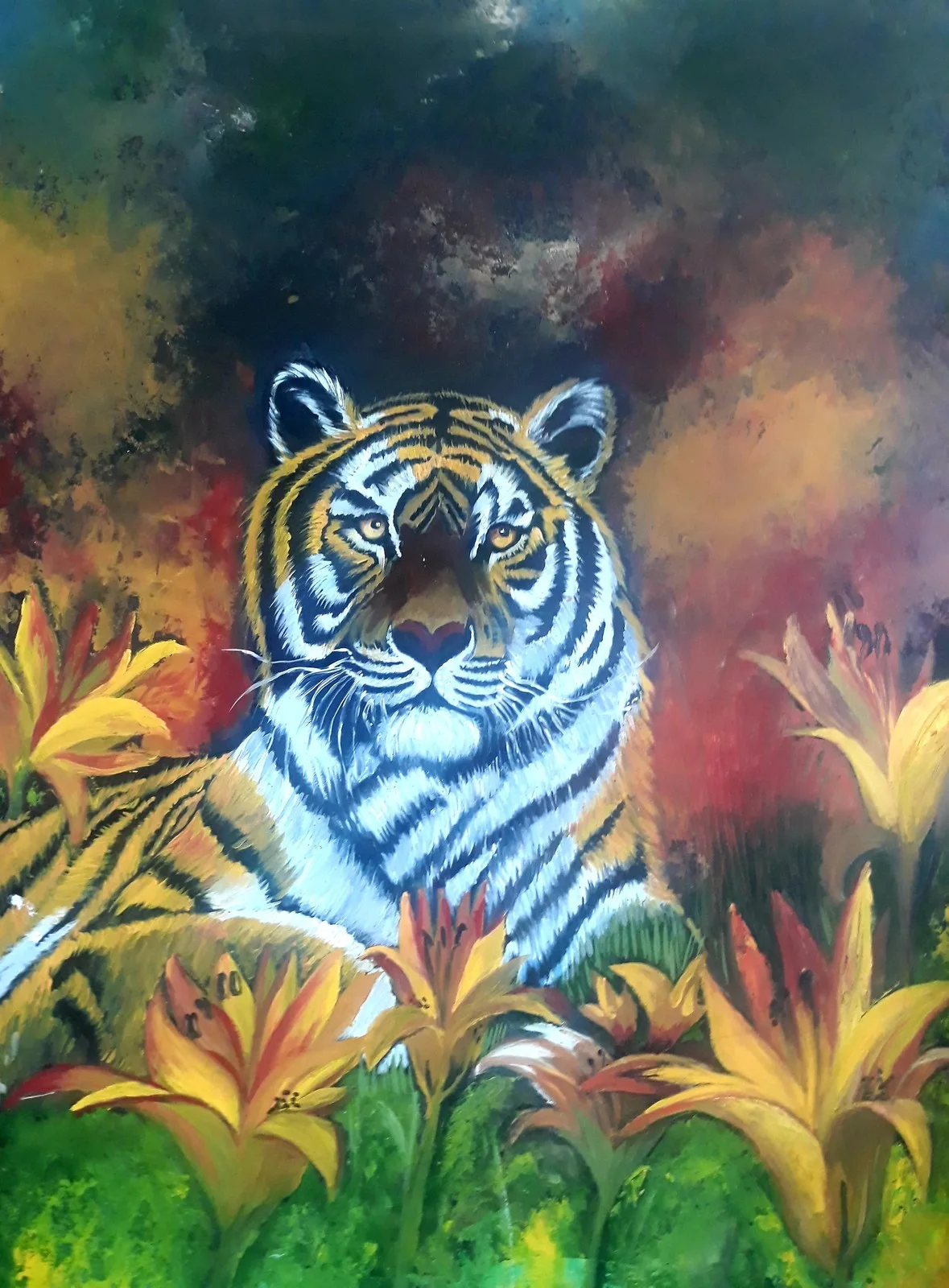 Oljemålning Vild natur av Monir Sarmi