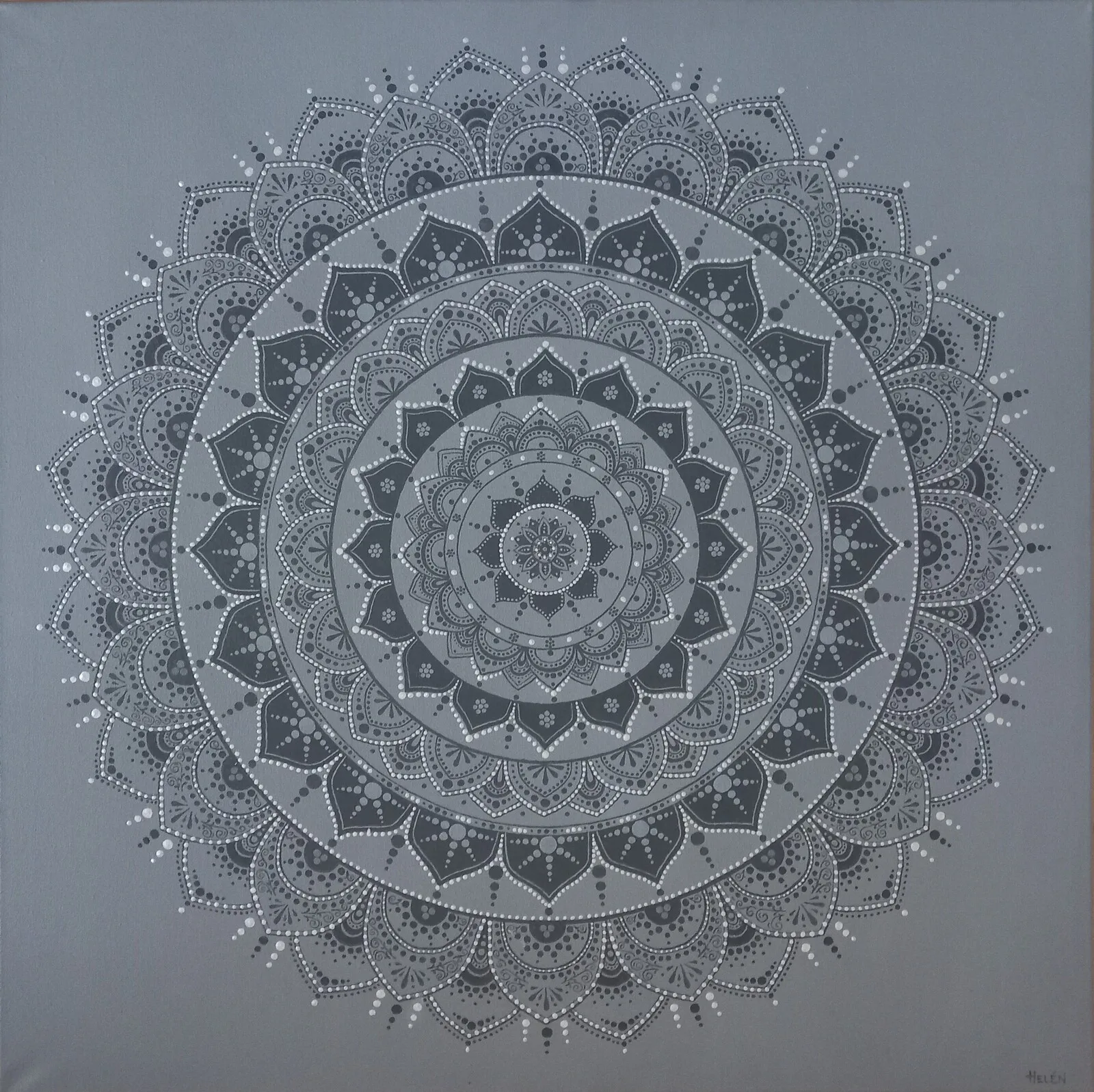 Akrylmålning Soul power , Mandala av Helén Willryd