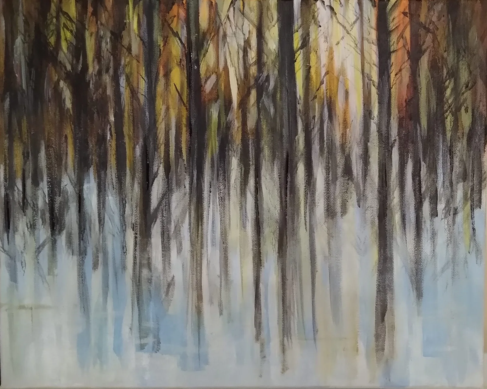 Akrylmålning Vinterskog av Anders Danielsson