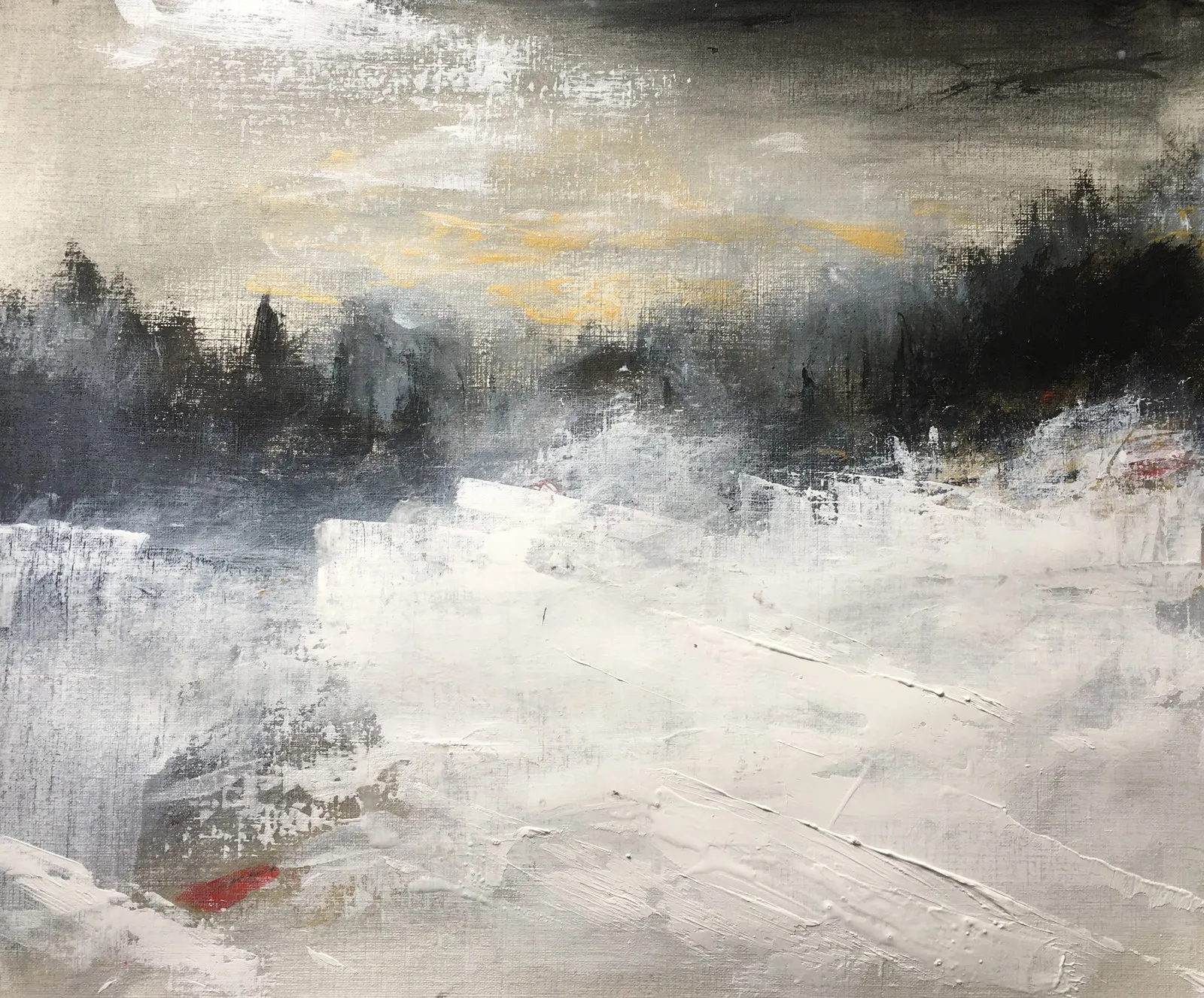 Akrylmålning Snörök av Gunilla Tuvin