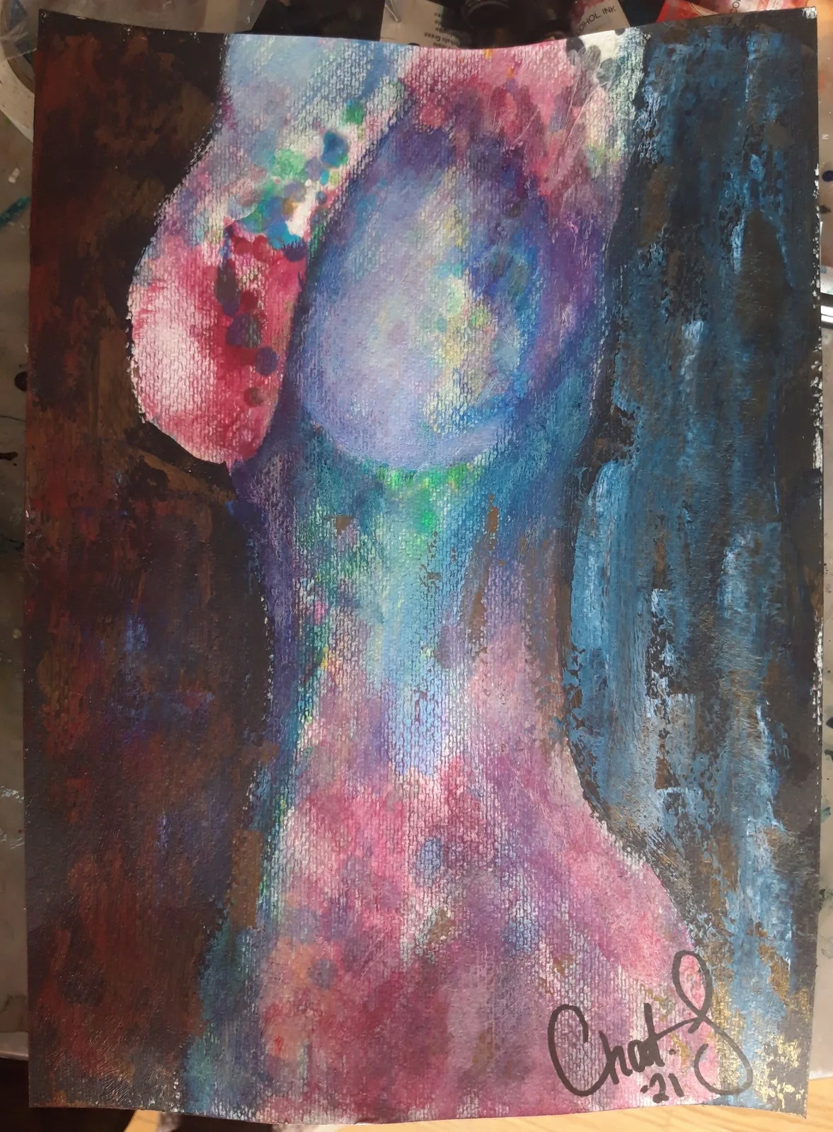 Akrylmålning Inte en kvinna till av Chatarina Salomonsson