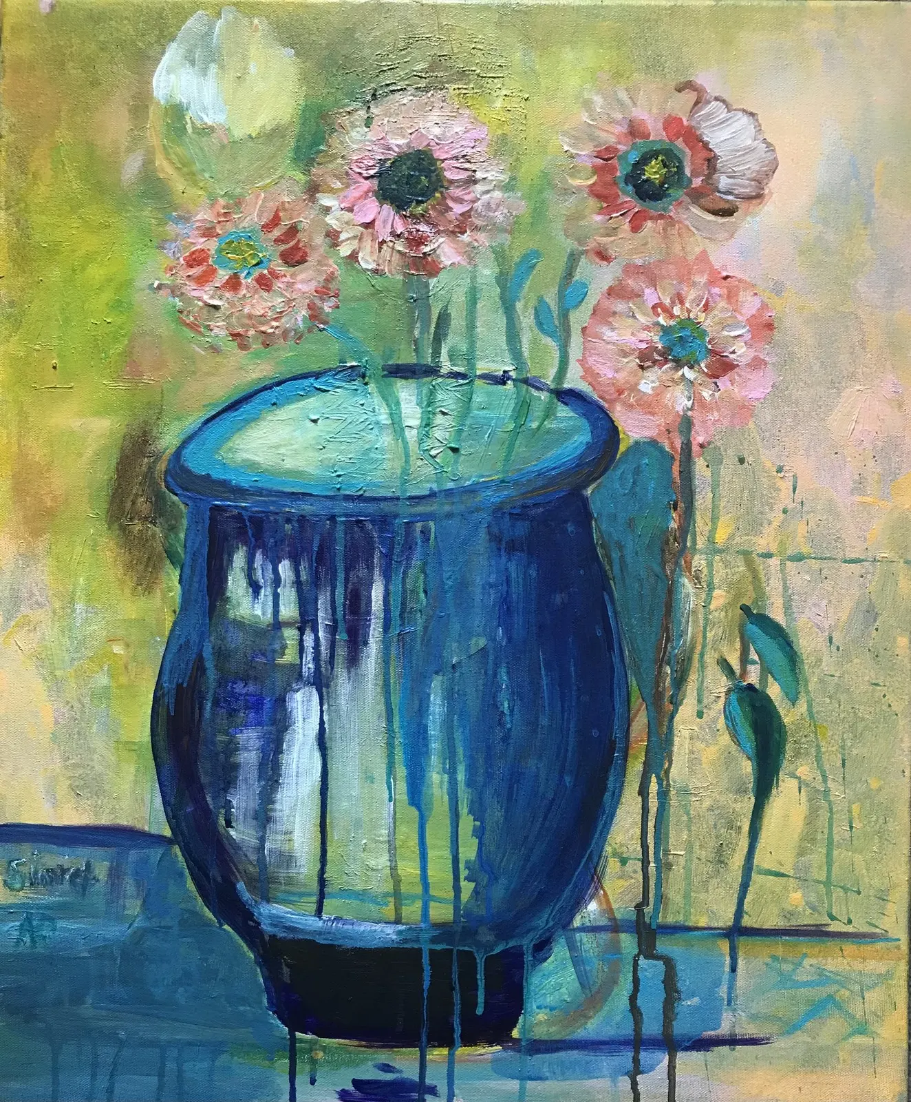 Akrylmålning Royal Vase,2 av Simret Nebrin Rylander