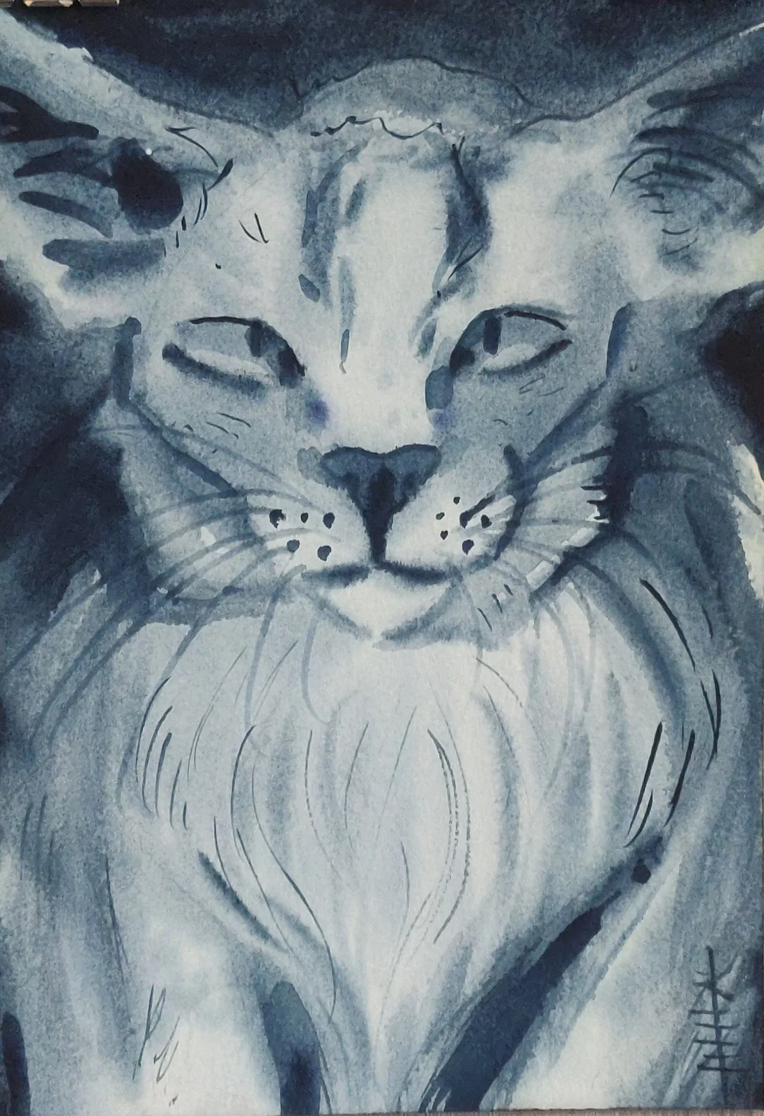 Akvarell Growl av Matilda Andersson