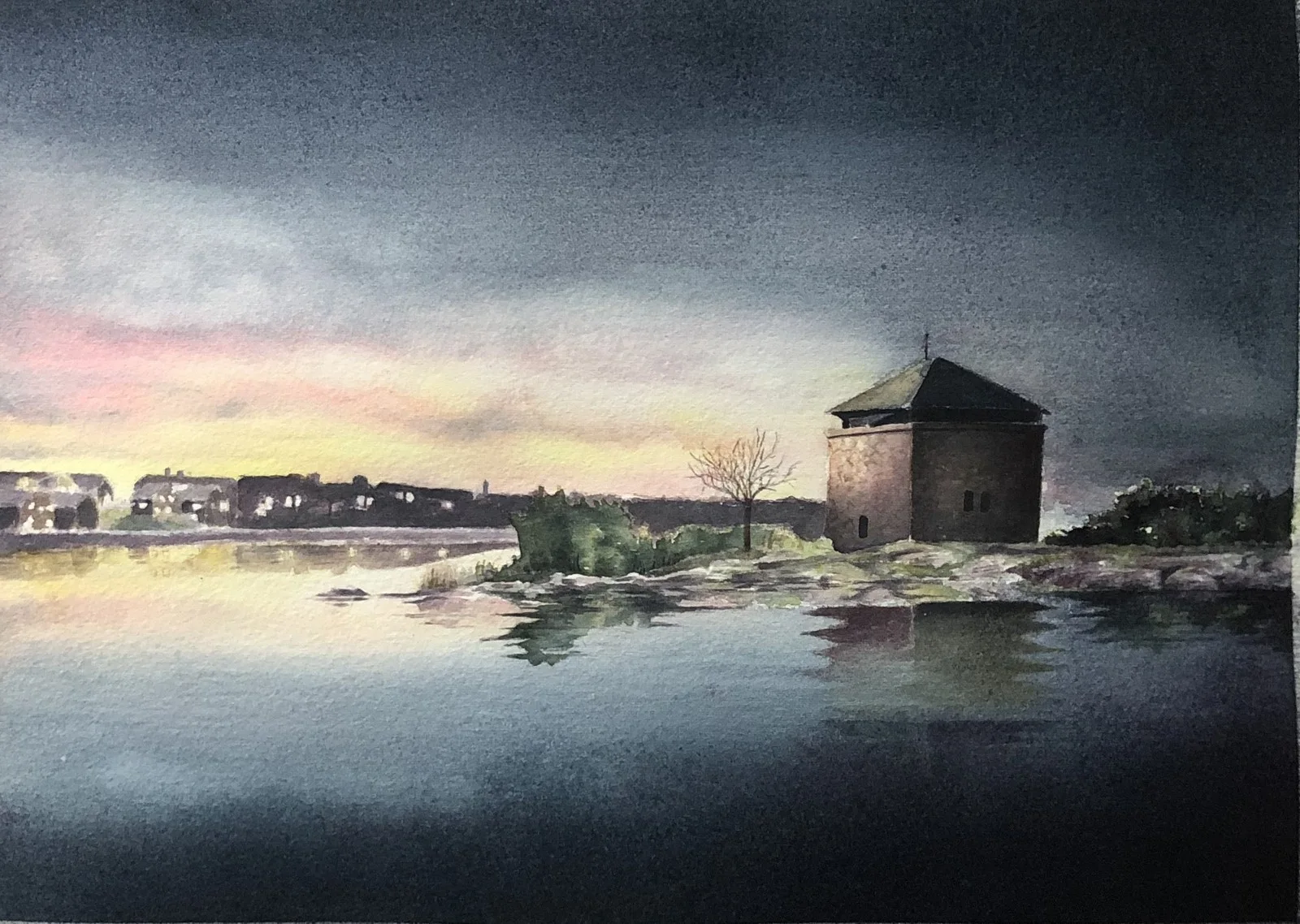 Akvarell Kruthus av Martin S