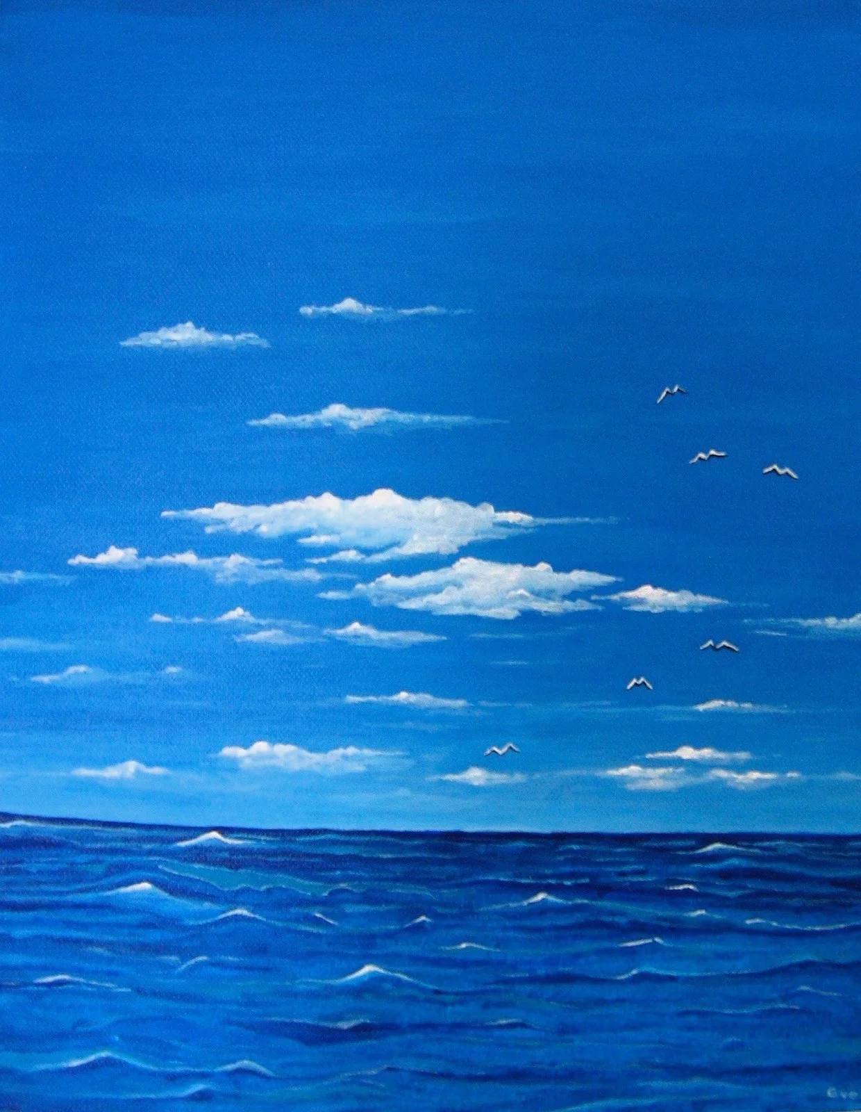 Akrylmålning Calm Sea av Eve Okin