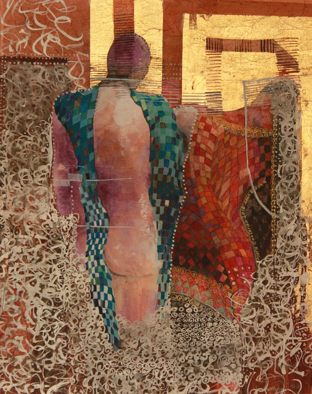 Akvarell Adam & Eva IV av Mara Contardo