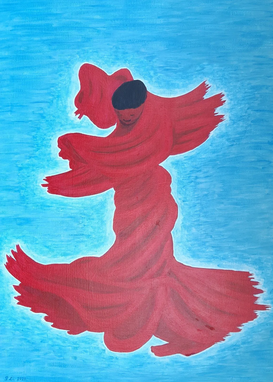 Akrylmålning Flamenco II av Gösta Lindunger